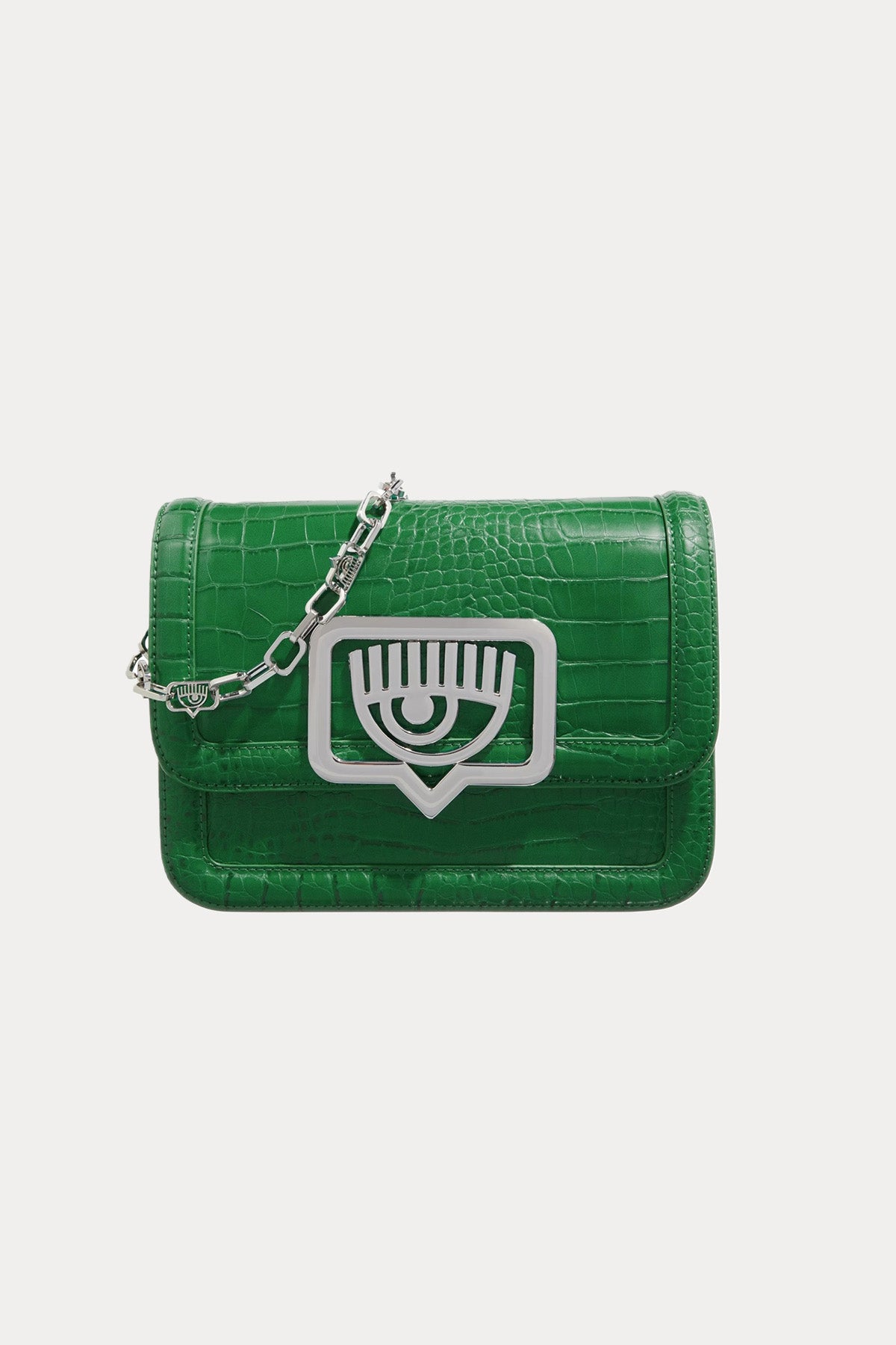 Chiara Ferragni Krokodil Desenli Göz Logolu Omuz Çantası-Libas Trendy Fashion Store