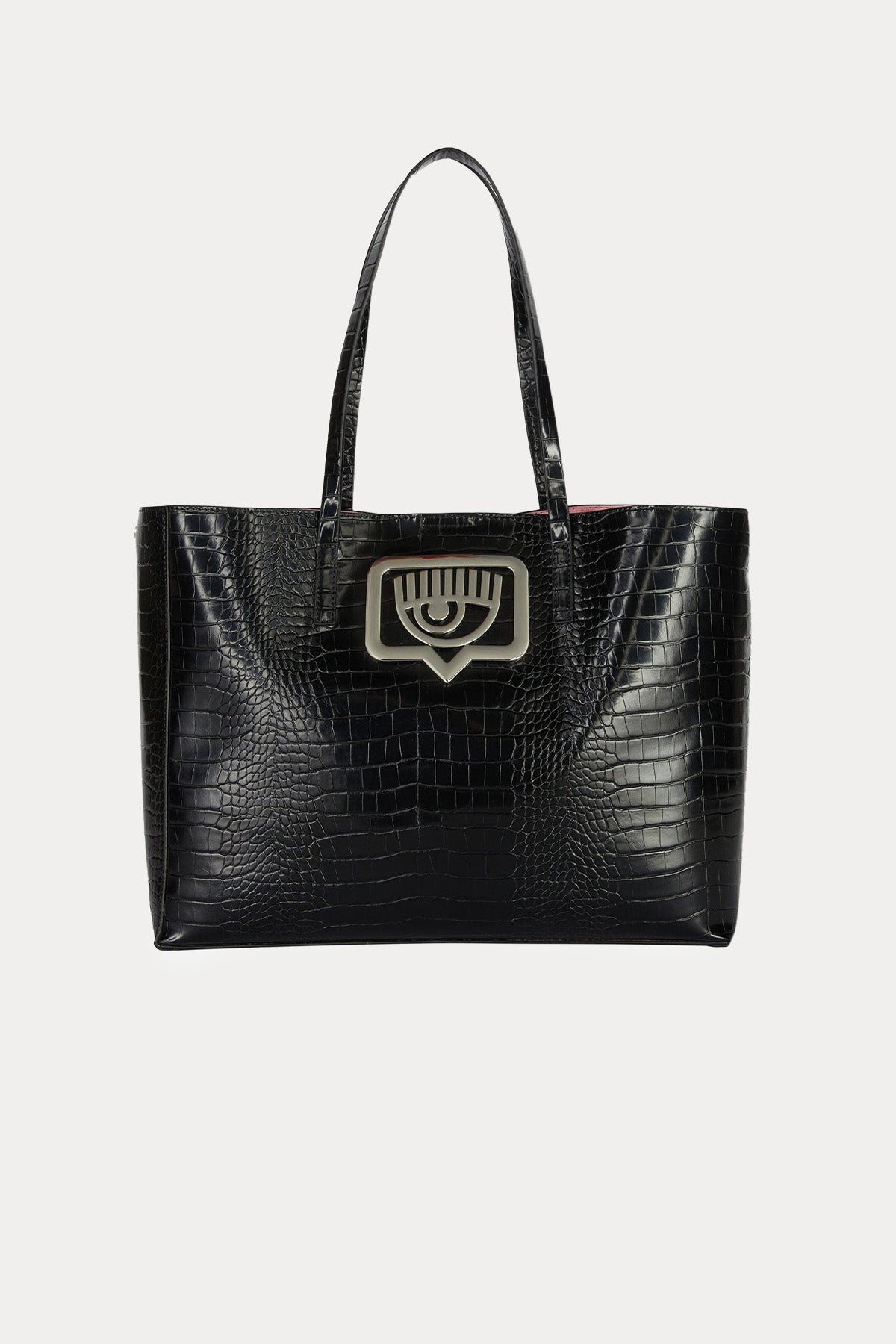 Chiara Ferragni Krokodil Desenli Göz Logolu Shopping Bag Çanta-Libas Trendy Fashion Store