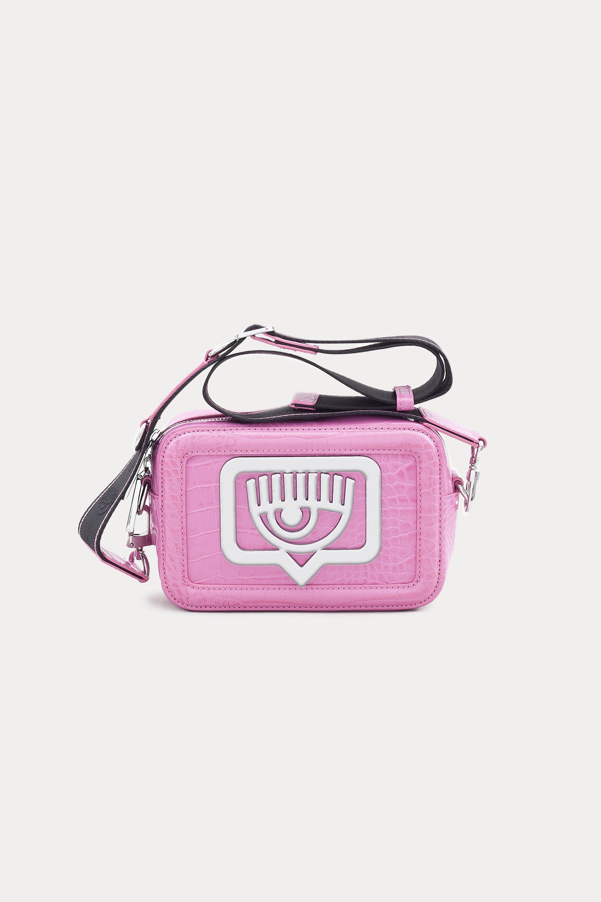 Chiara Ferragni Krokodil Desenli Göz Logolu Omuz Çantası-Libas Trendy Fashion Store