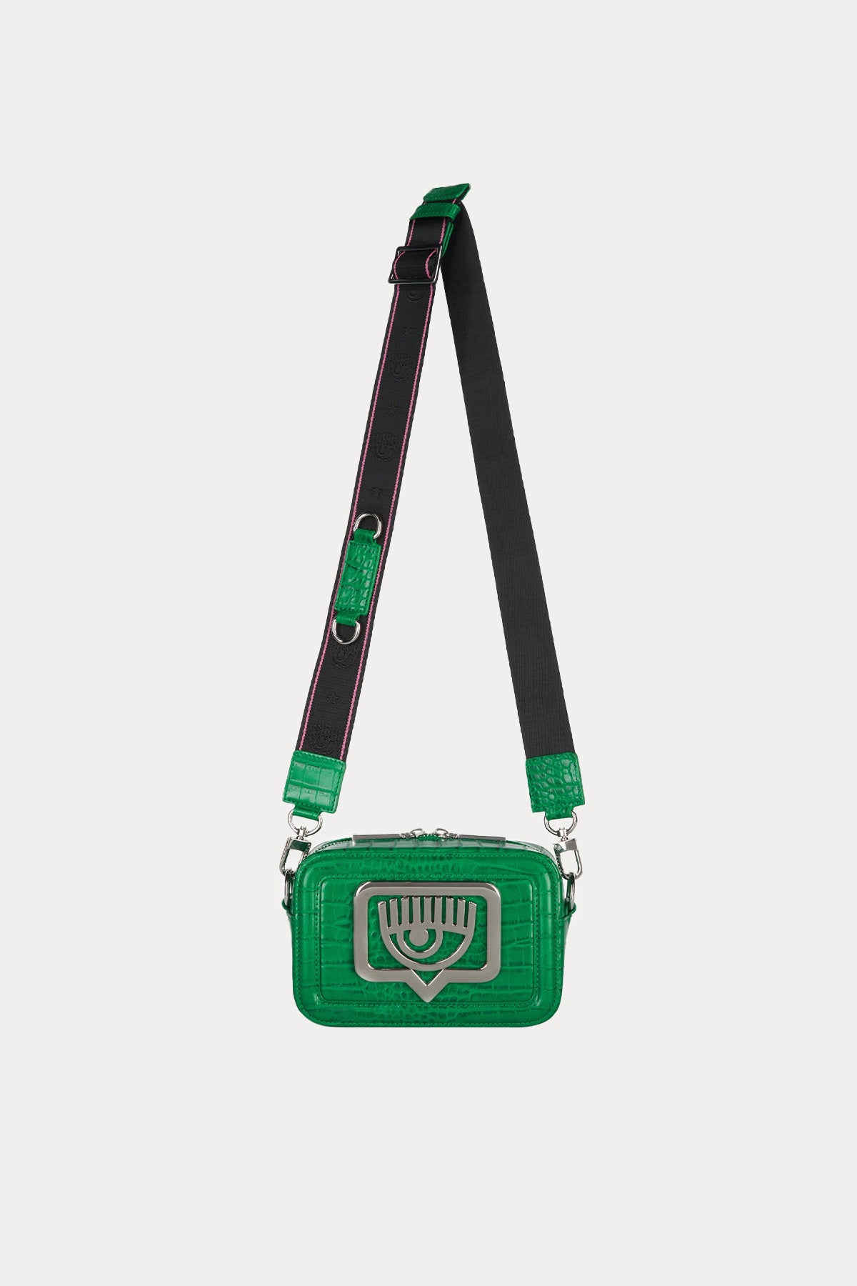 Chiara Ferragni Krokodil Desenli Göz Logolu Omuz Çantası-Libas Trendy Fashion Store