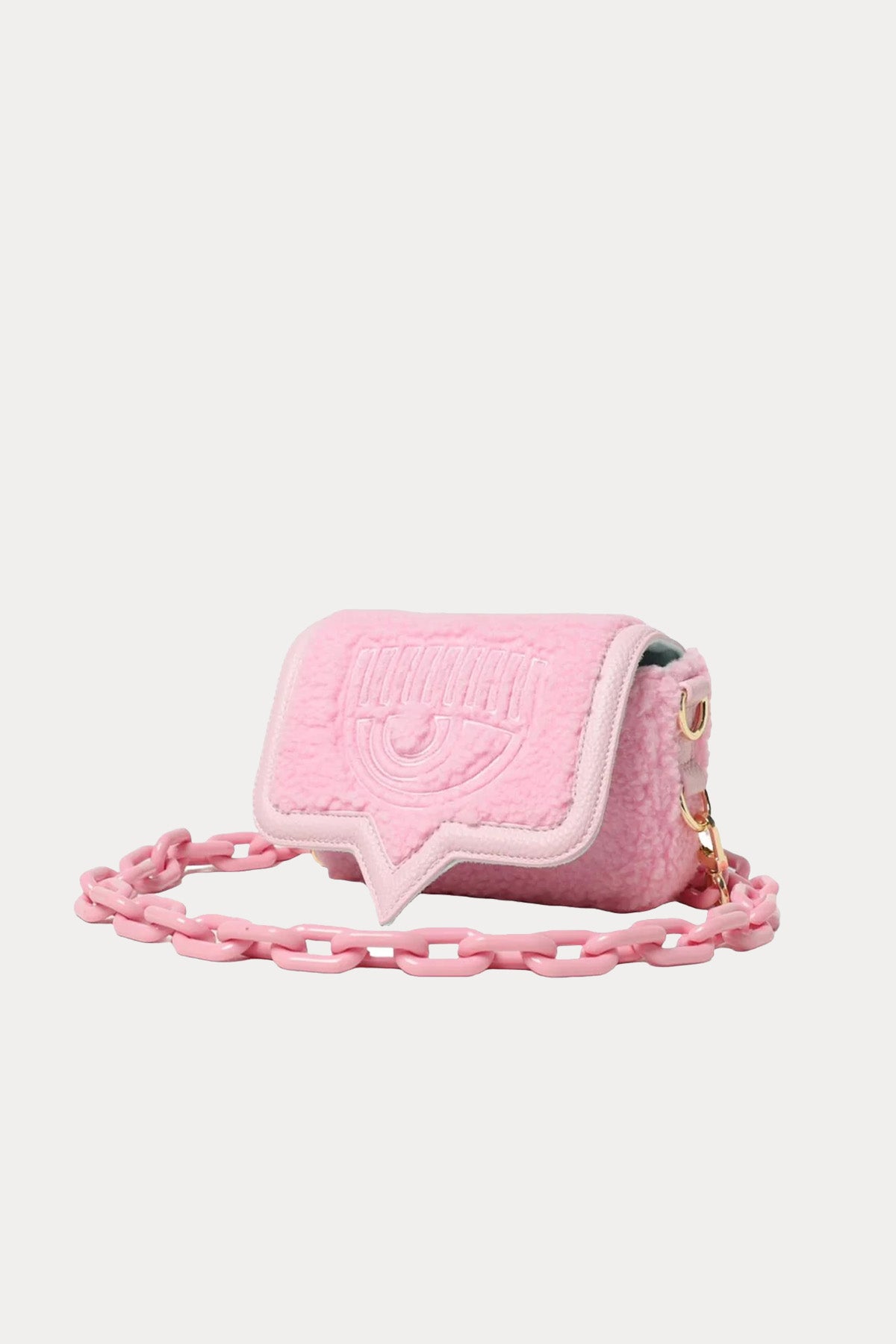 Chiara Ferragni Göz Logolu Peluş Omuz Çantası-Libas Trendy Fashion Store