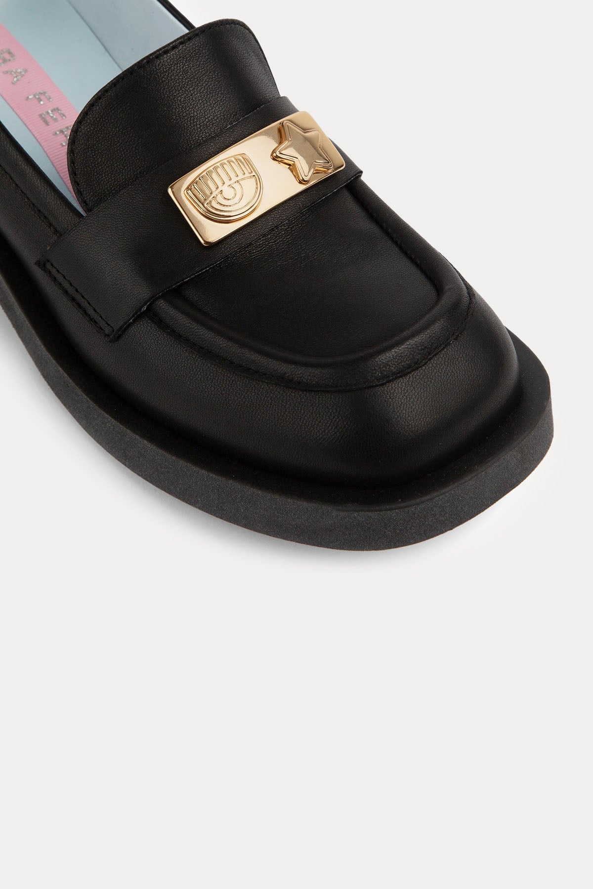 Chiara Ferragni Göz Logolu Küt Burunlu Deri Loafer Ayakkabı-Libas Trendy Fashion Store