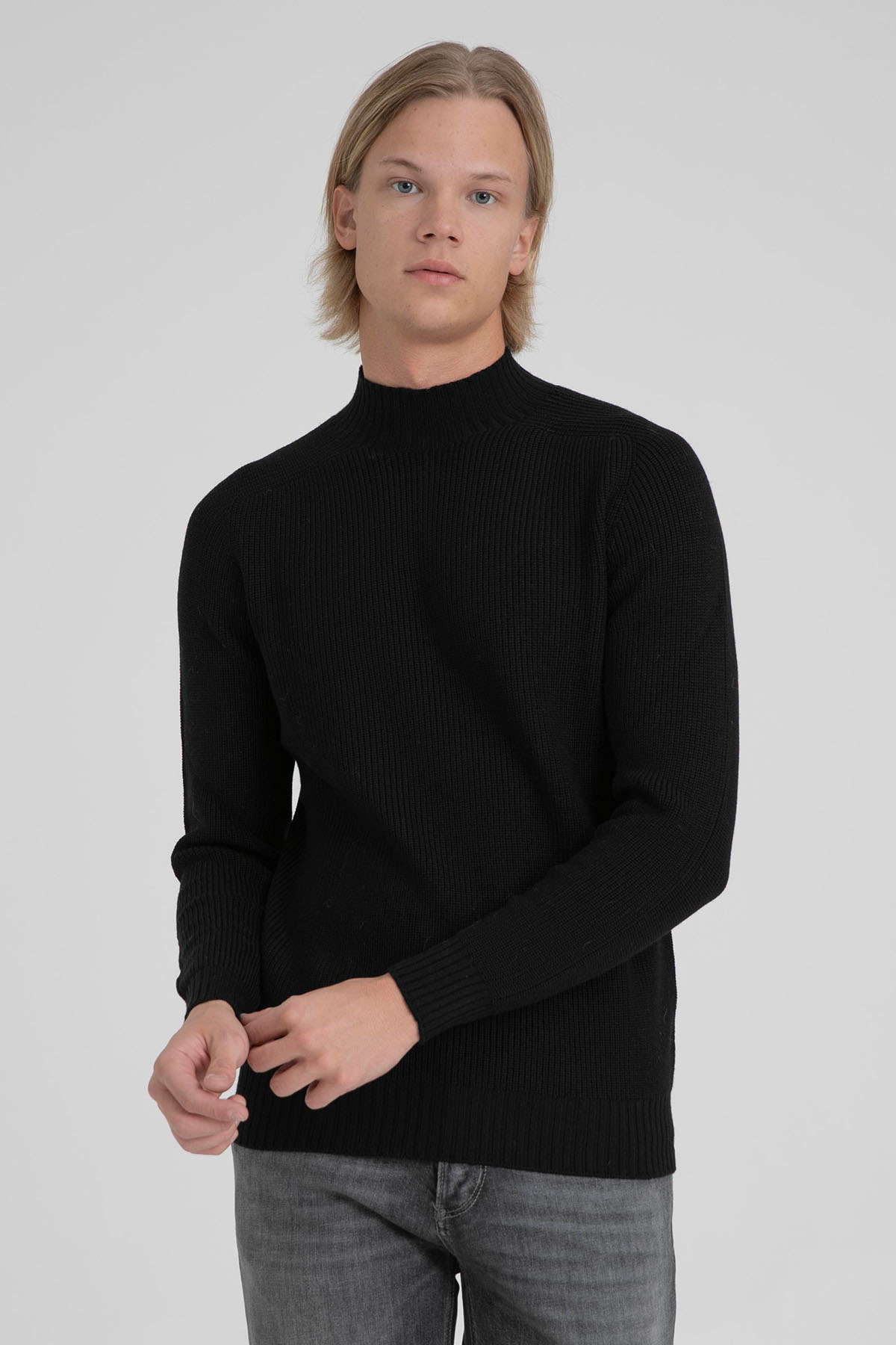 Gran Sasso Dik Yaka Örgü Yün Triko-Libas Trendy Fashion Store