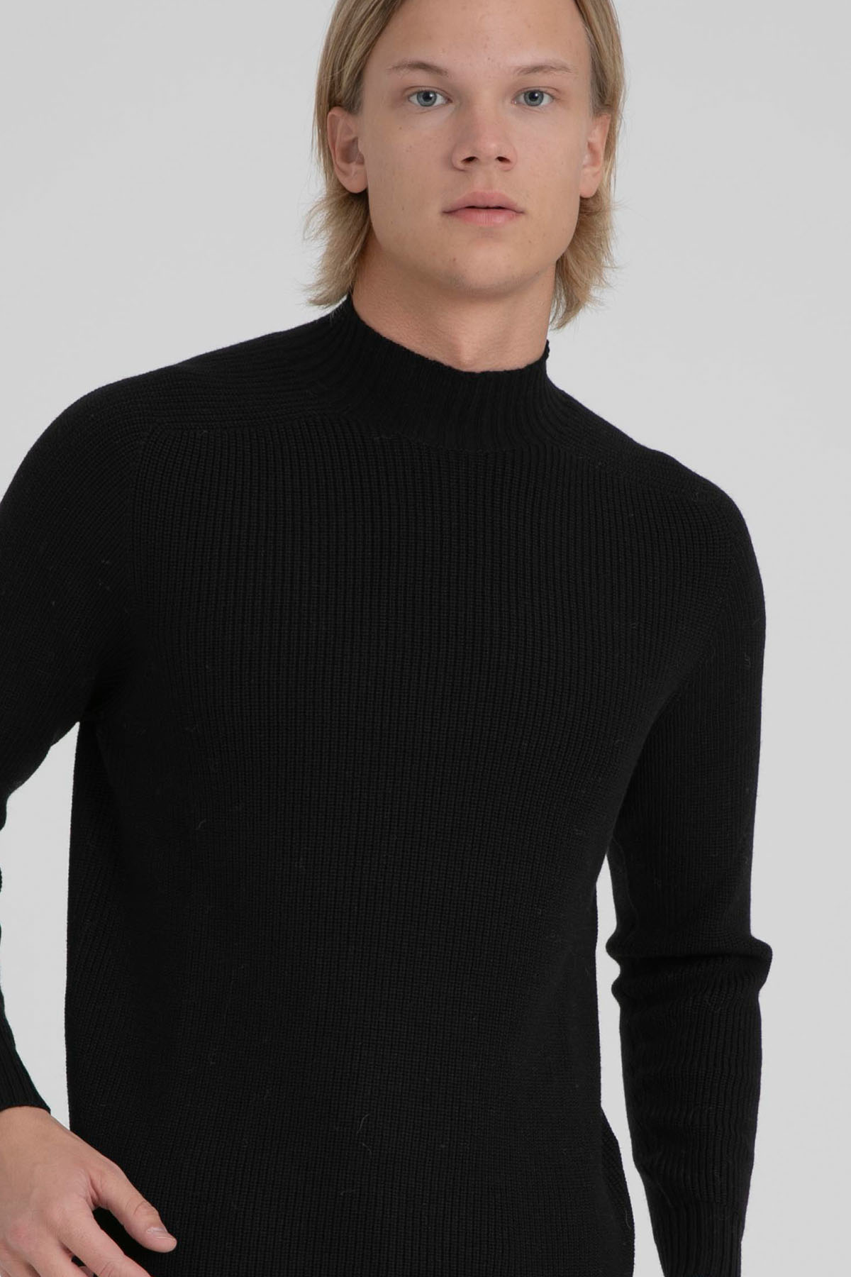 Gran Sasso Dik Yaka Örgü Yün Triko-Libas Trendy Fashion Store