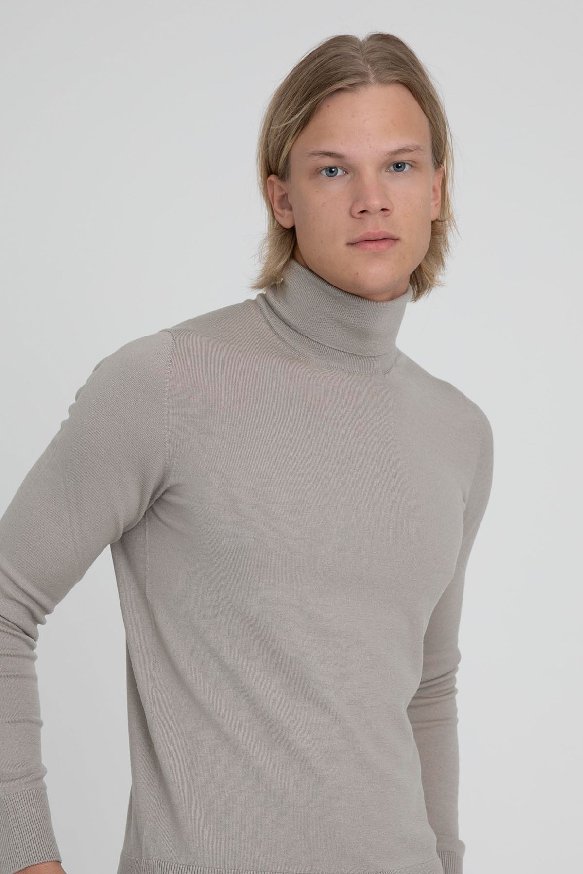 Gran Sasso İnce Örgü Balıkçı Yaka Yün Triko-Libas Trendy Fashion Store