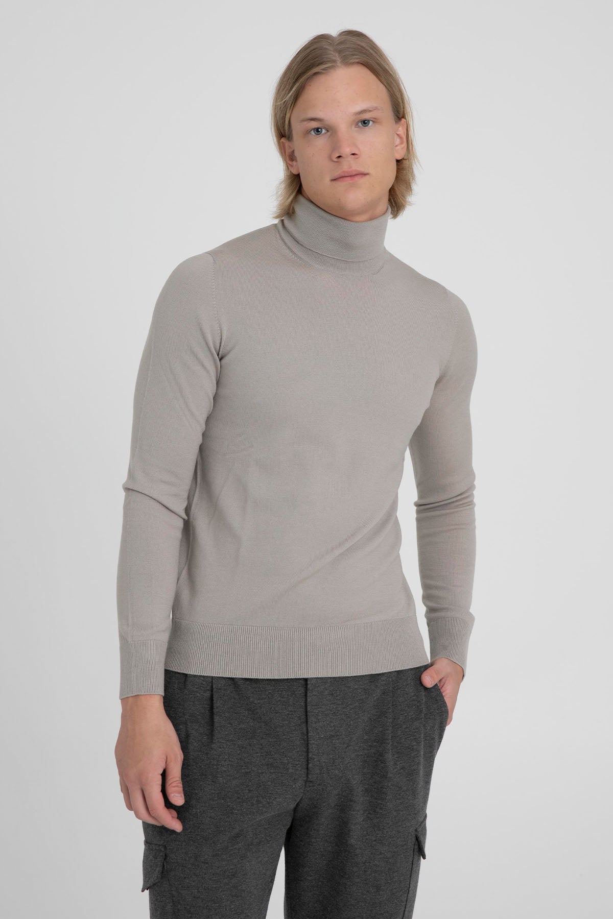 Gran Sasso İnce Örgü Balıkçı Yaka Yün Triko-Libas Trendy Fashion Store