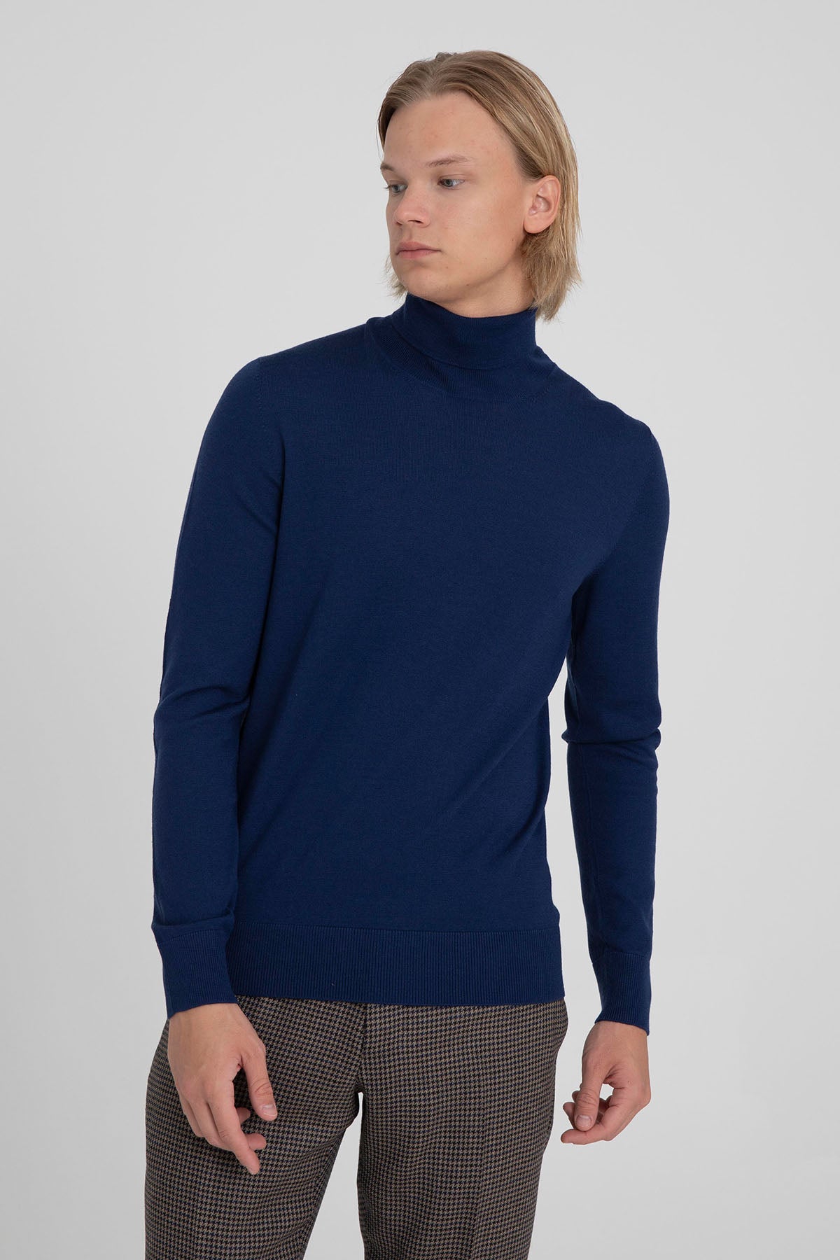 Gran Sasso İnce Örgü Balıkçı Yaka Yün Triko-Libas Trendy Fashion Store