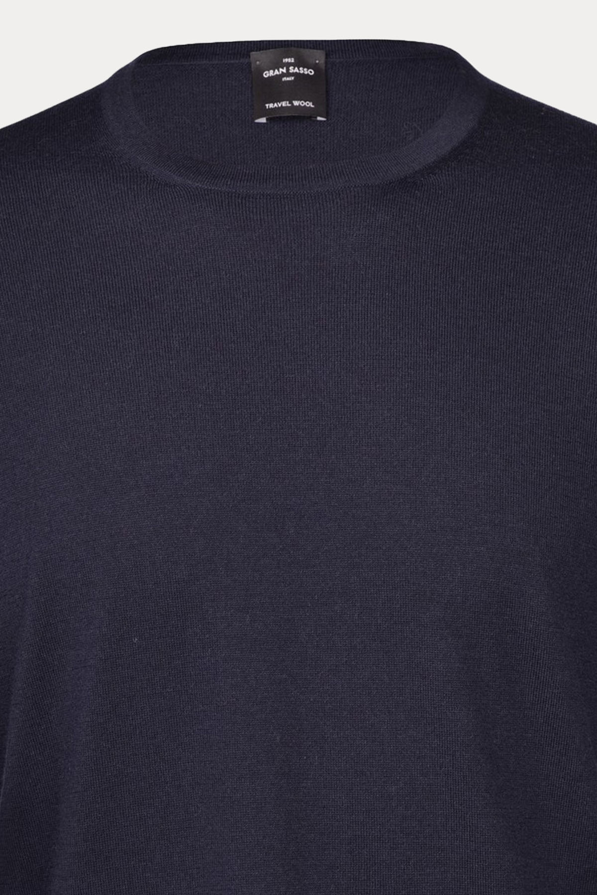 Gran Sasso Yuvarlak Yaka İnce Örgü Yün Triko-Libas Trendy Fashion Store