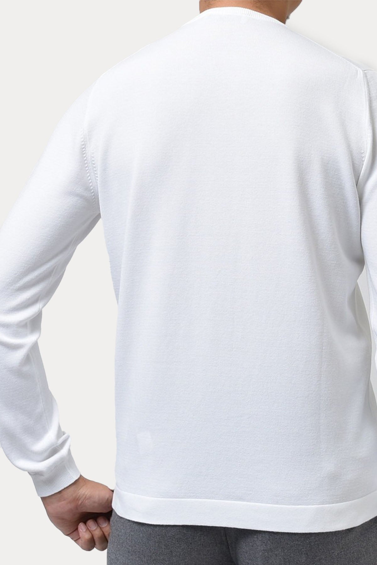 Gran Sasso Yuvarlak Yaka İnce Örgü Triko-Libas Trendy Fashion Store