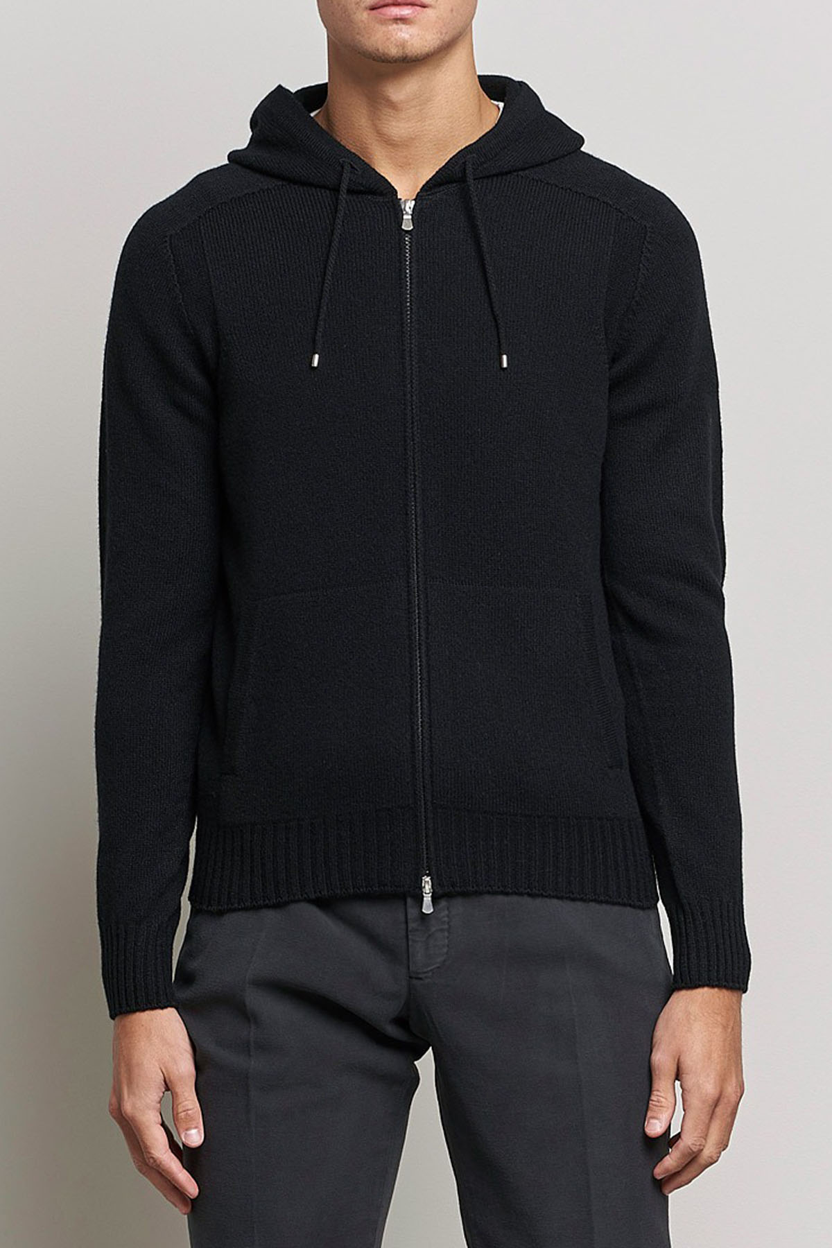 Gran Sasso Kapüşonlu Örgü Yün Triko Ceket-Libas Trendy Fashion Store