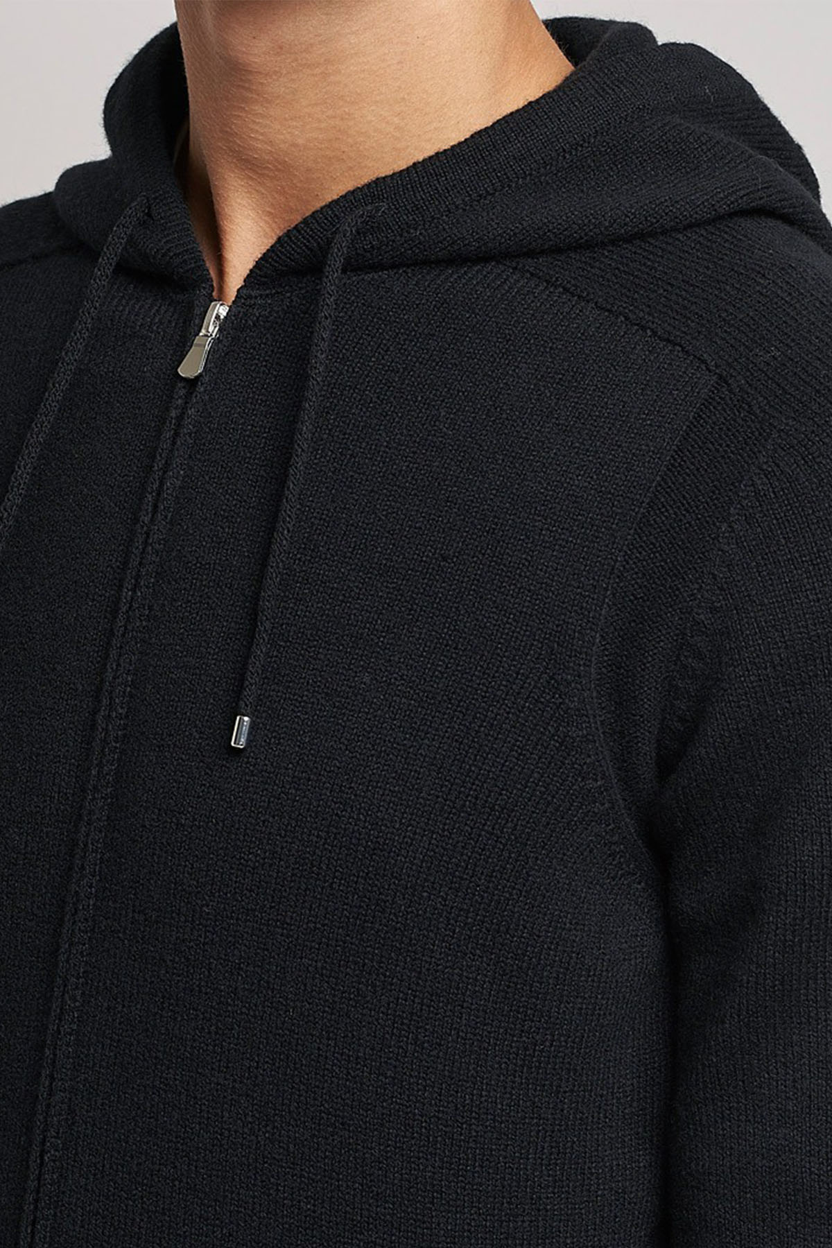 Gran Sasso Kapüşonlu Örgü Yün Triko Ceket-Libas Trendy Fashion Store