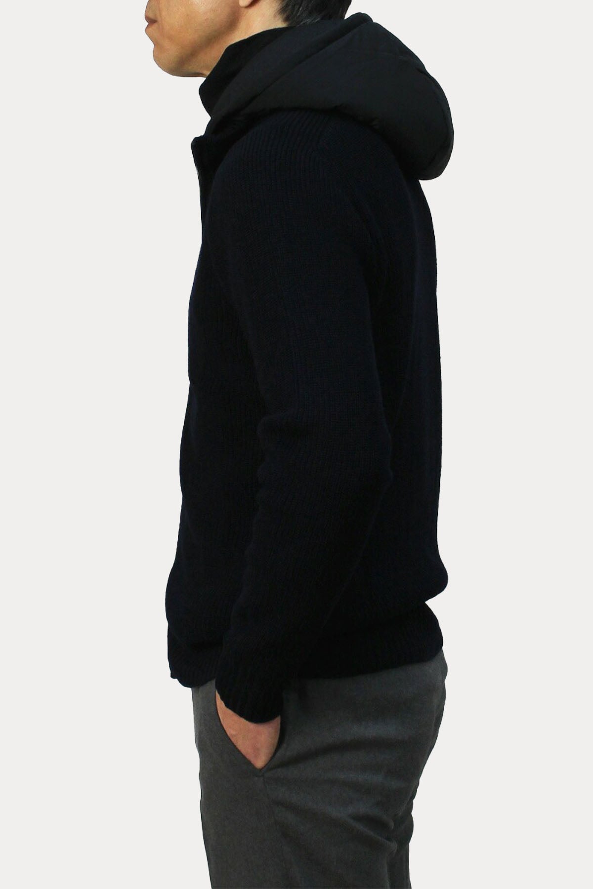 Gran Sasso Kapüşonlu Örgü Yün Ceket-Libas Trendy Fashion Store