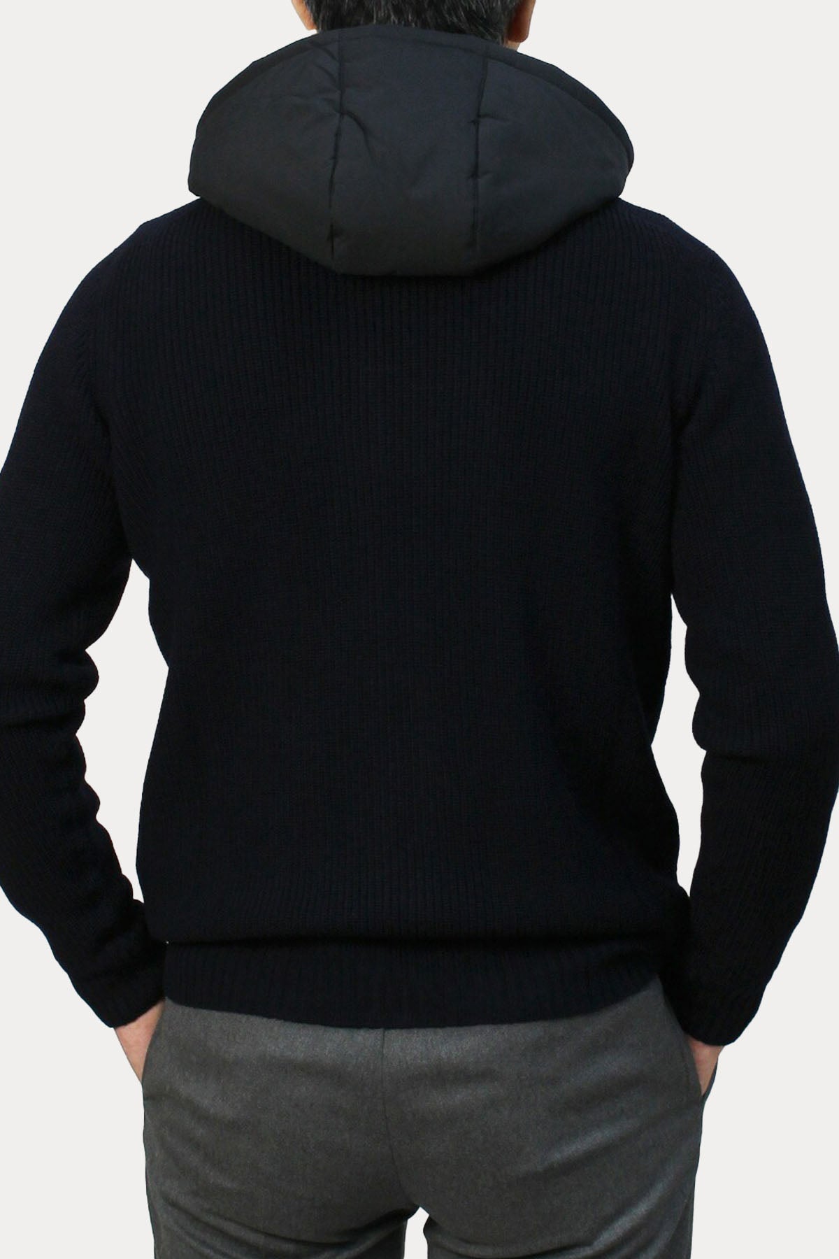 Gran Sasso Kapüşonlu Örgü Yün Ceket-Libas Trendy Fashion Store