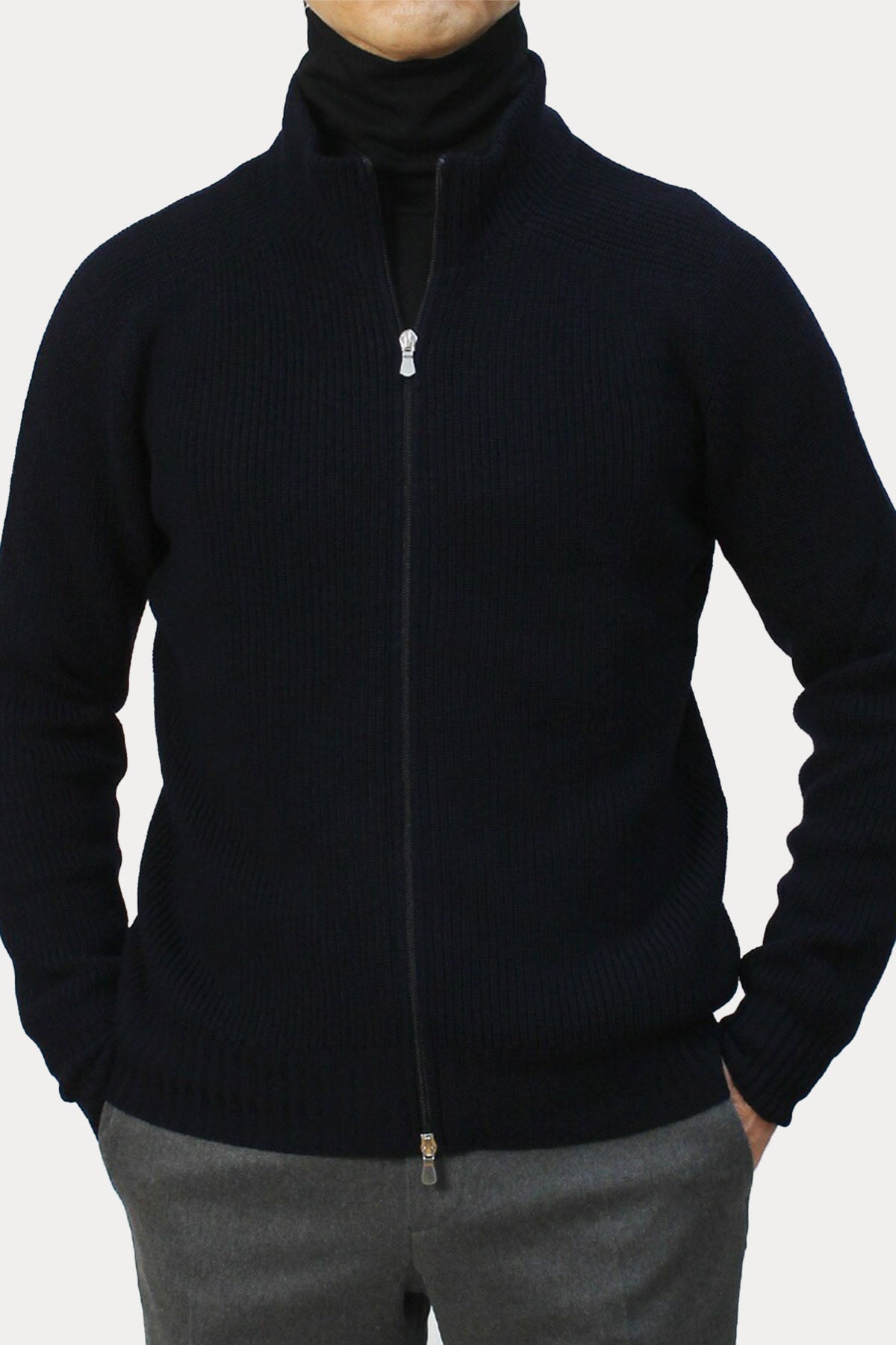 Gran Sasso Kapüşonlu Örgü Yün Ceket-Libas Trendy Fashion Store