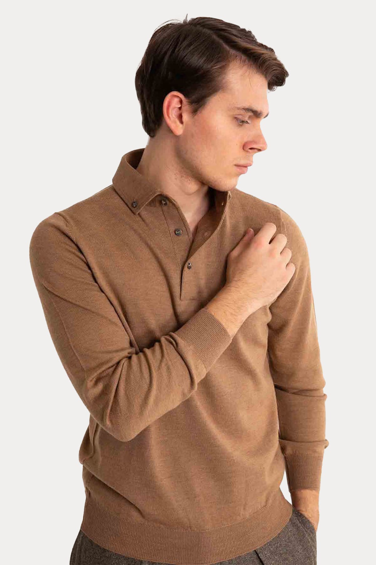 Gran Sasso Düğmeli Polo Yaka Yün Triko-Libas Trendy Fashion Store