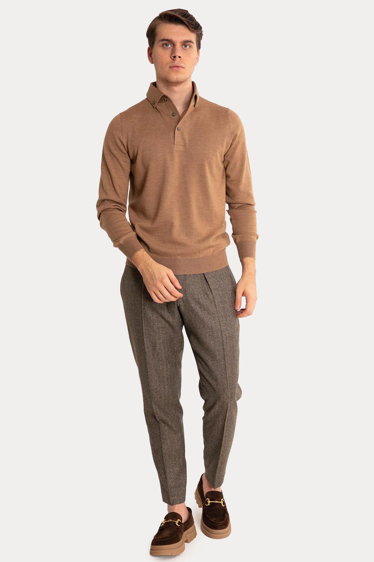 Gran Sasso Düğmeli Polo Yaka Yün Triko-Libas Trendy Fashion Store