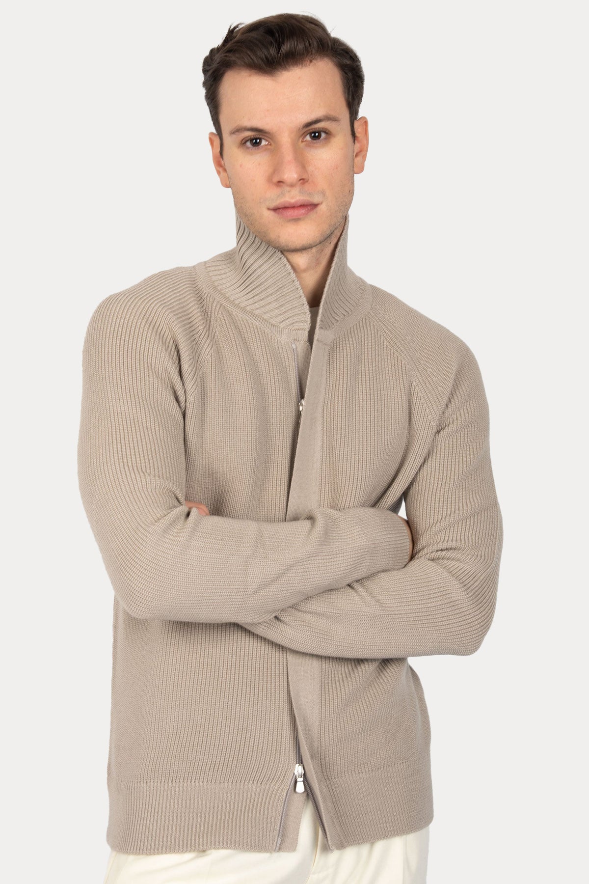 Gran Sasso Dik Yaka Örgü Yün Triko Ceket-Libas Trendy Fashion Store