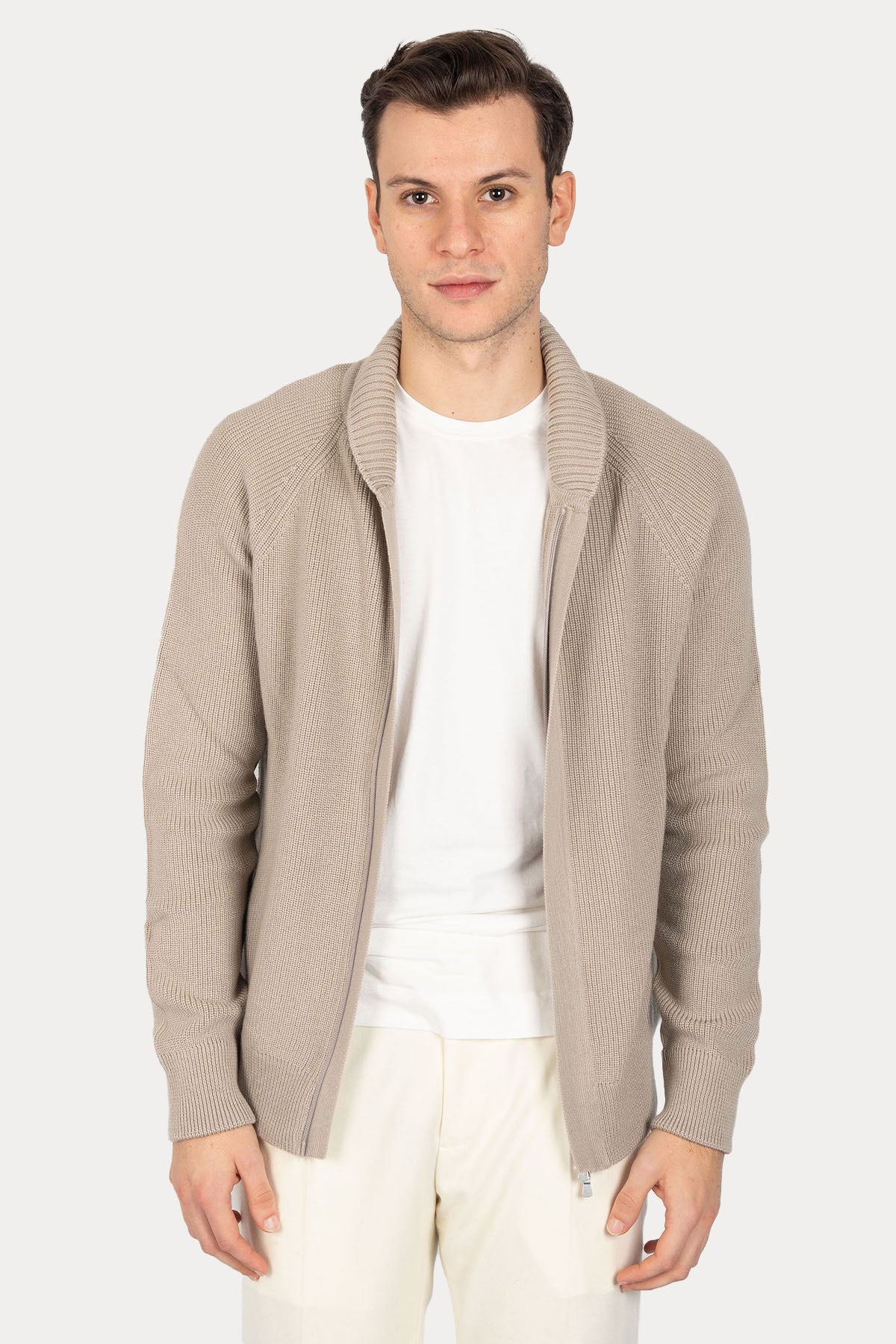 Gran Sasso Dik Yaka Örgü Yün Triko Ceket-Libas Trendy Fashion Store