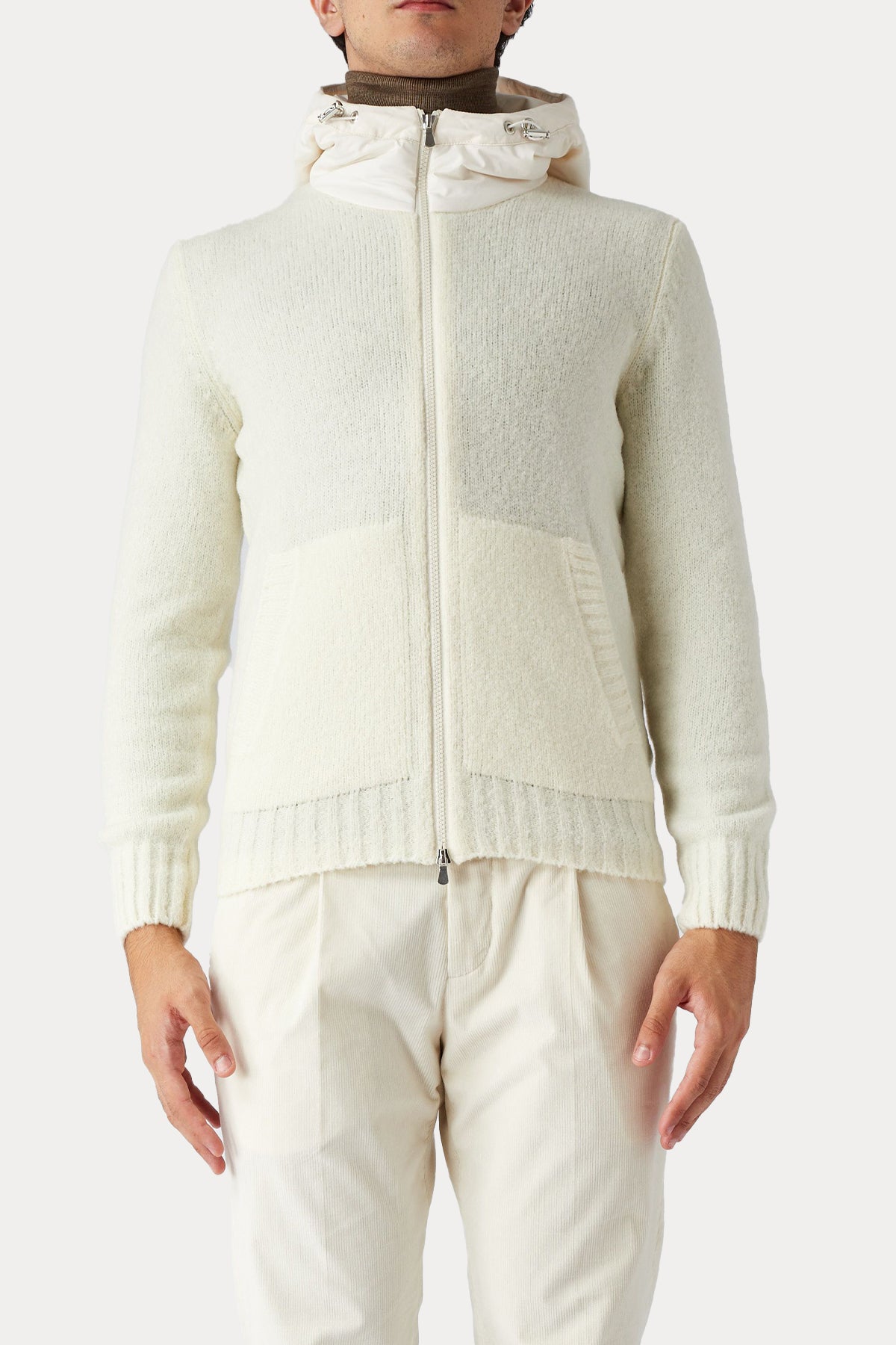 Gran Sasso Kapüşonlu Örgü Yün Triko Ceket-Libas Trendy Fashion Store