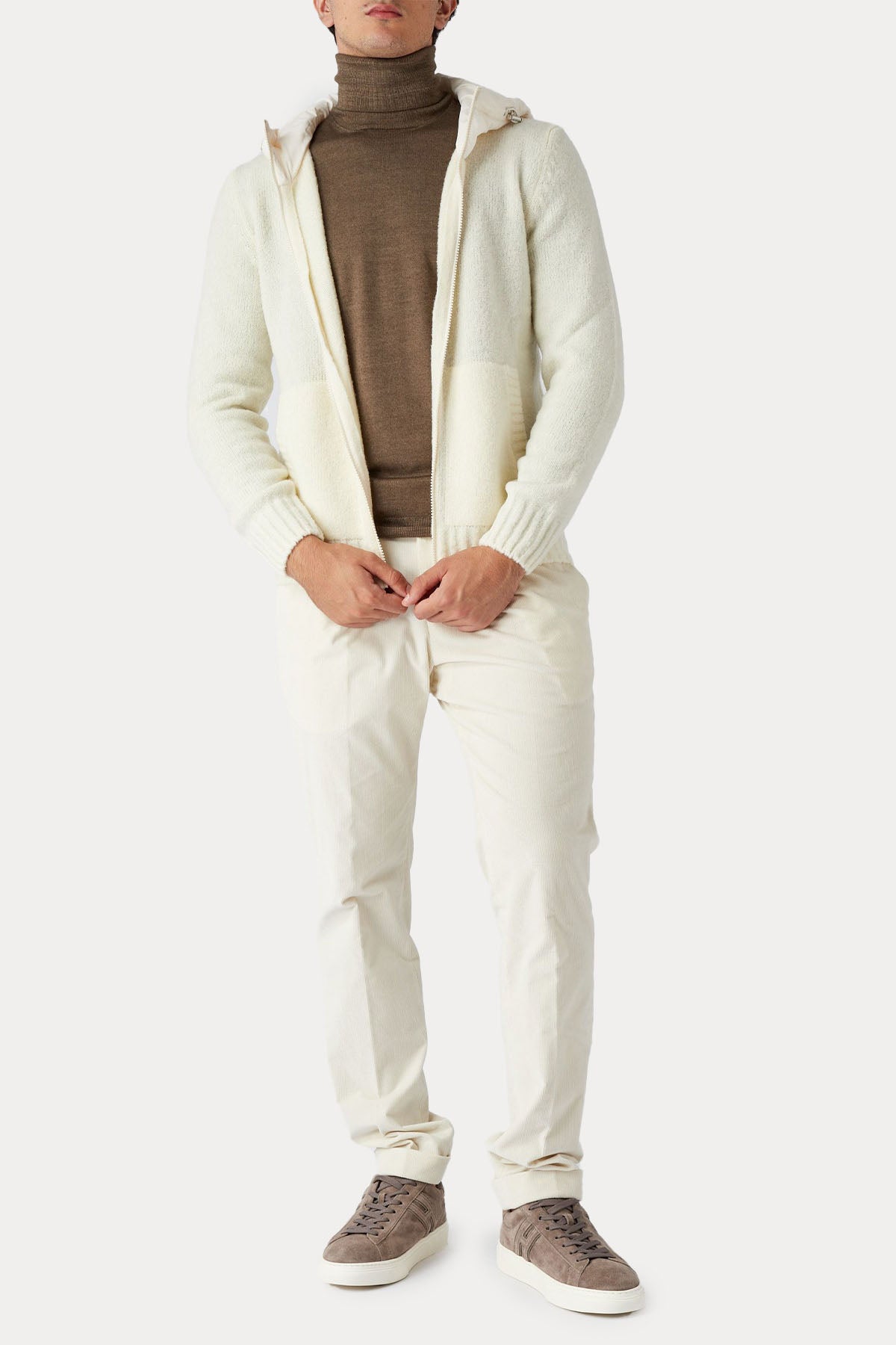 Gran Sasso Kapüşonlu Örgü Yün Triko Ceket-Libas Trendy Fashion Store