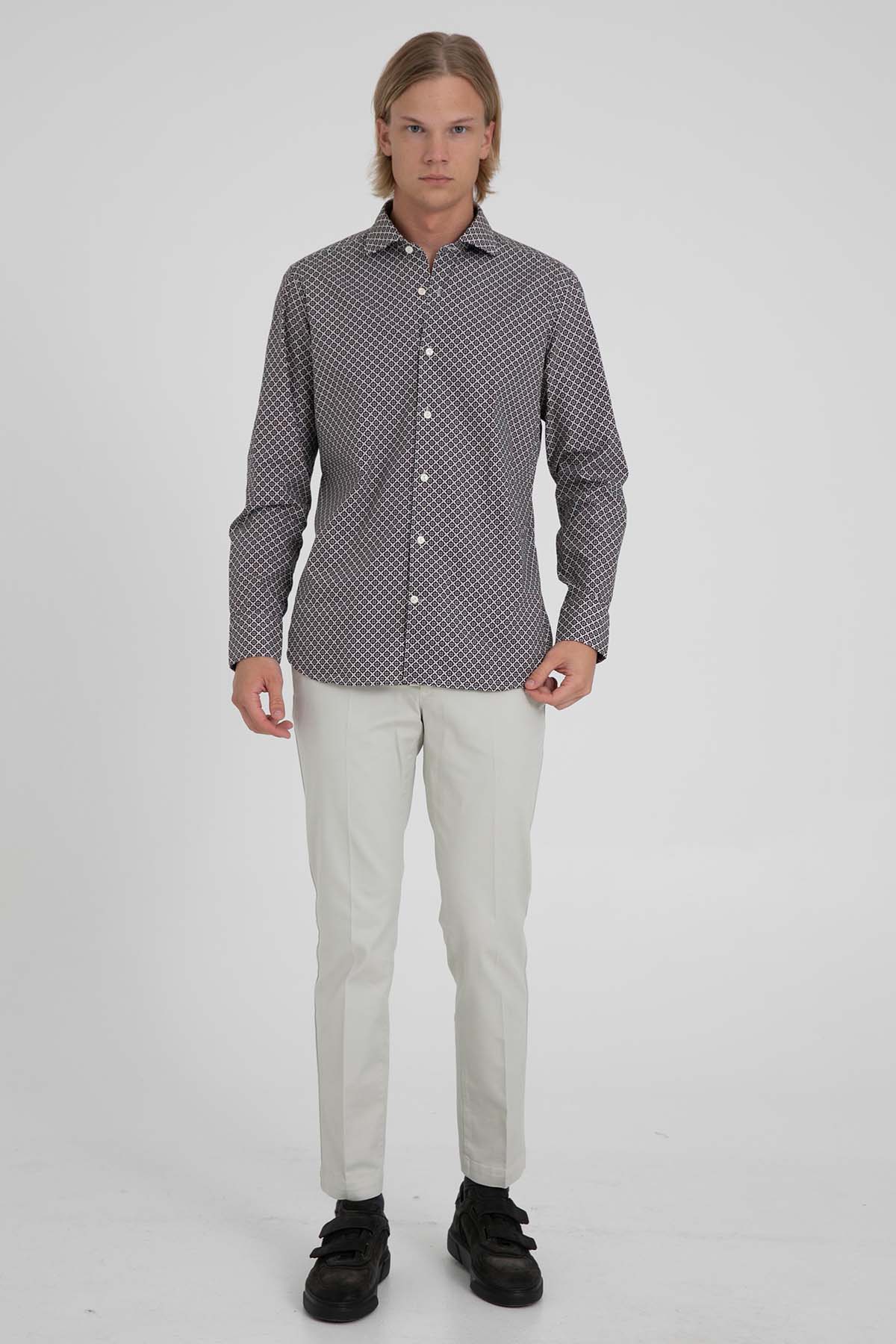 Tintoria Mattei Klasik Yaka Desenli Gömlek-Libas Trendy Fashion Store