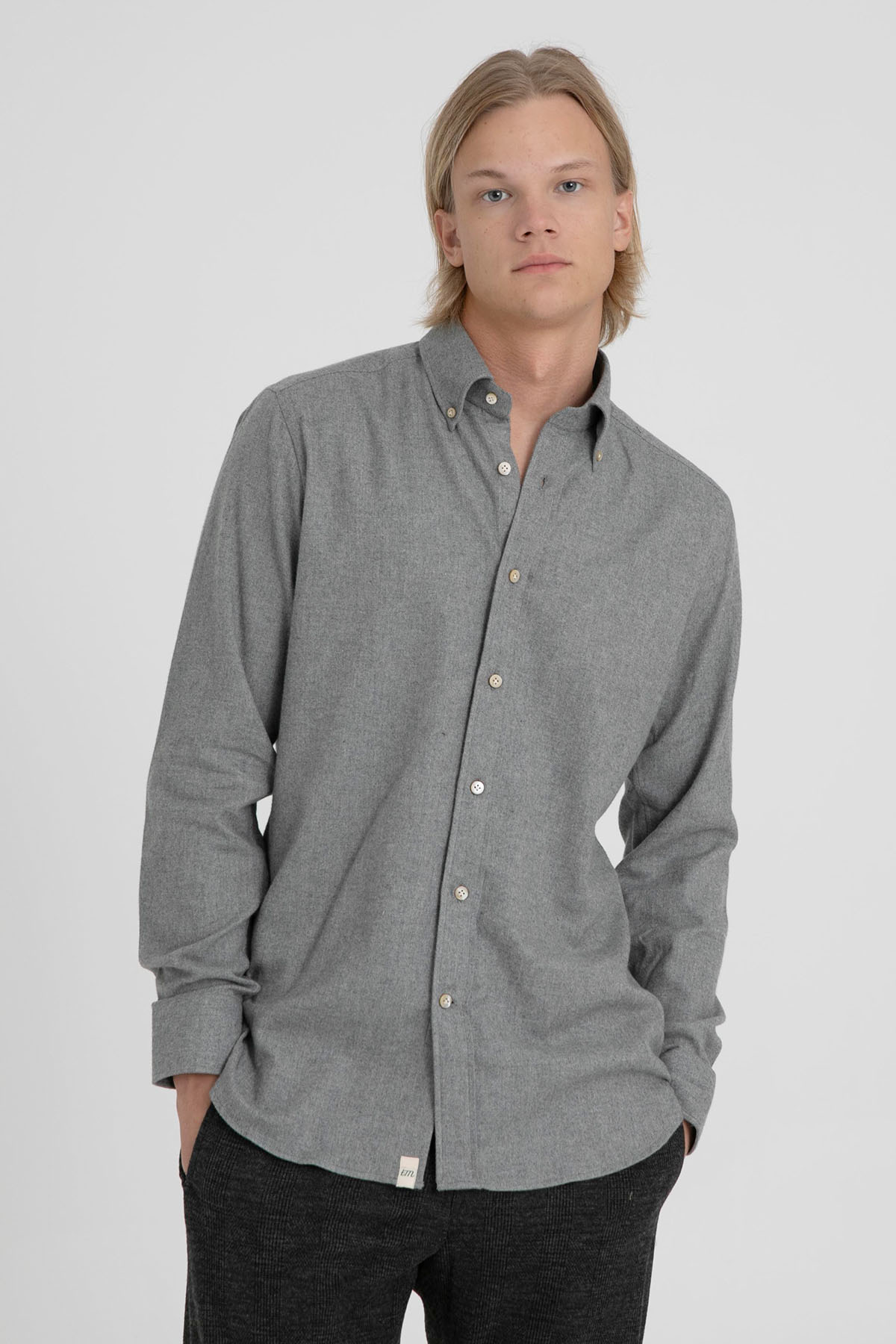 Tintoria Mattei Düğmeli Klasik Yaka Balıksırtı Desenli Gömlek-Libas Trendy Fashion Store