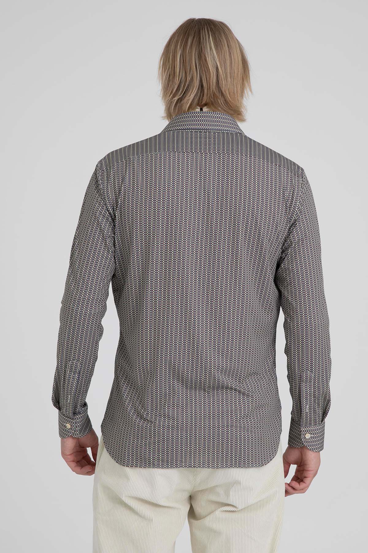 Tintoria Mattei Klasik Yaka Desenli Streç Gömlek-Libas Trendy Fashion Store