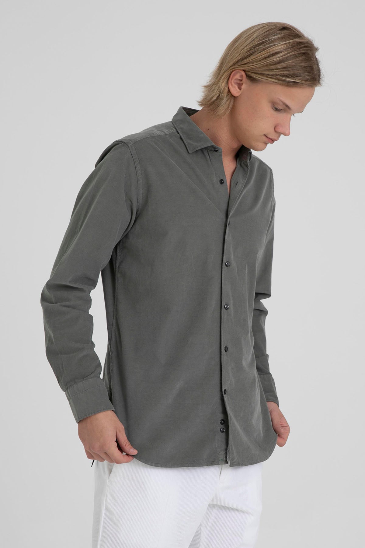 Tintoria Mattei Klasik Yaka Kadife Gömlek-Libas Trendy Fashion Store