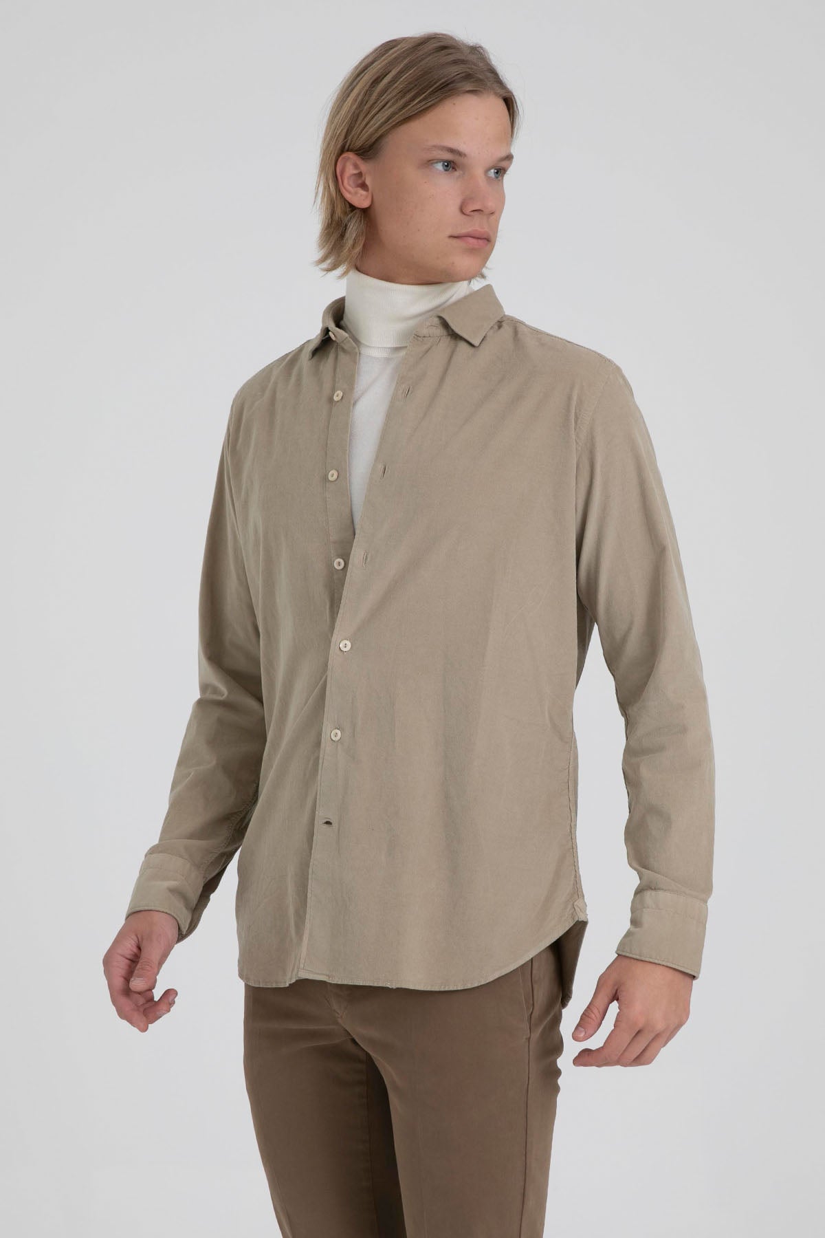 Tintoria Mattei Klasik Yaka Kadife Gömlek-Libas Trendy Fashion Store