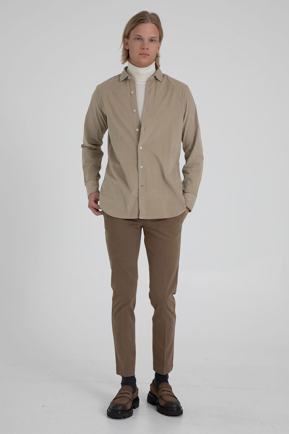 Tintoria Mattei Klasik Yaka Kadife Gömlek-Libas Trendy Fashion Store