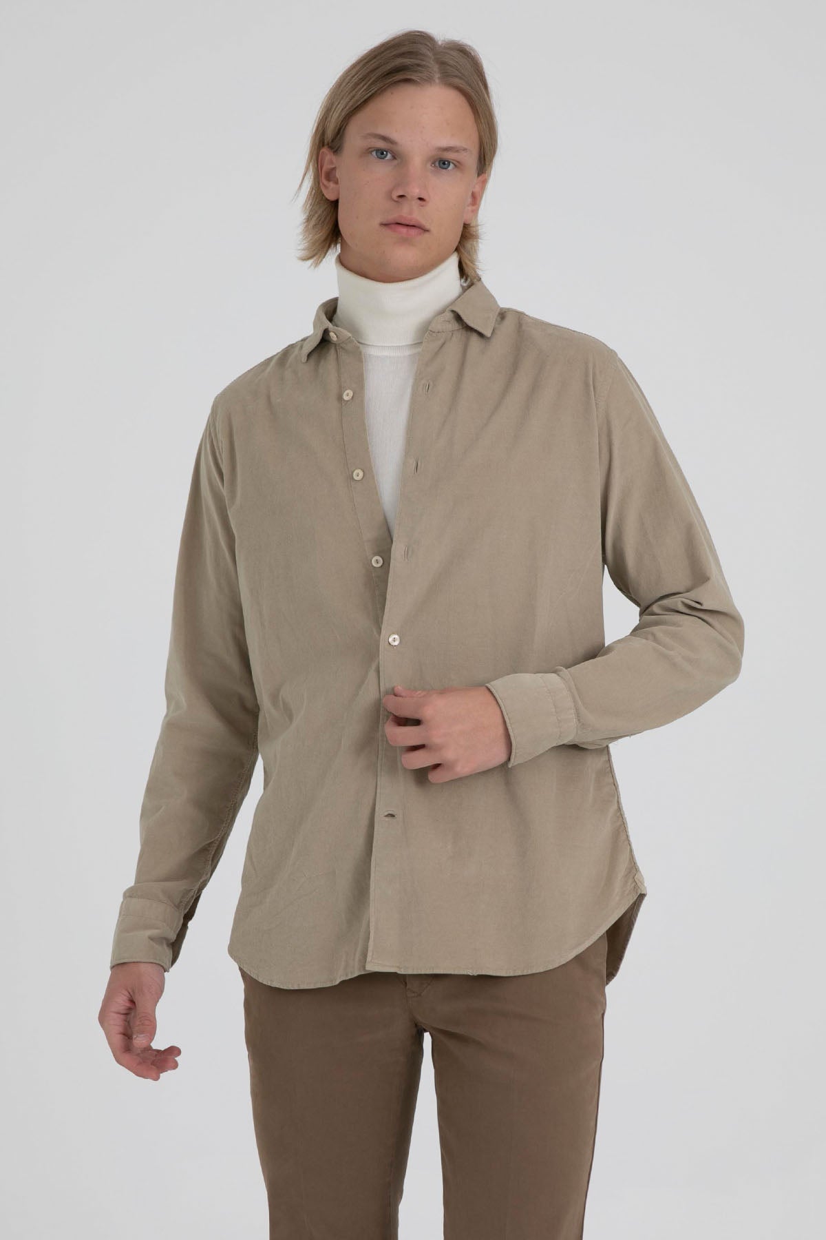 Tintoria Mattei Klasik Yaka Kadife Gömlek-Libas Trendy Fashion Store