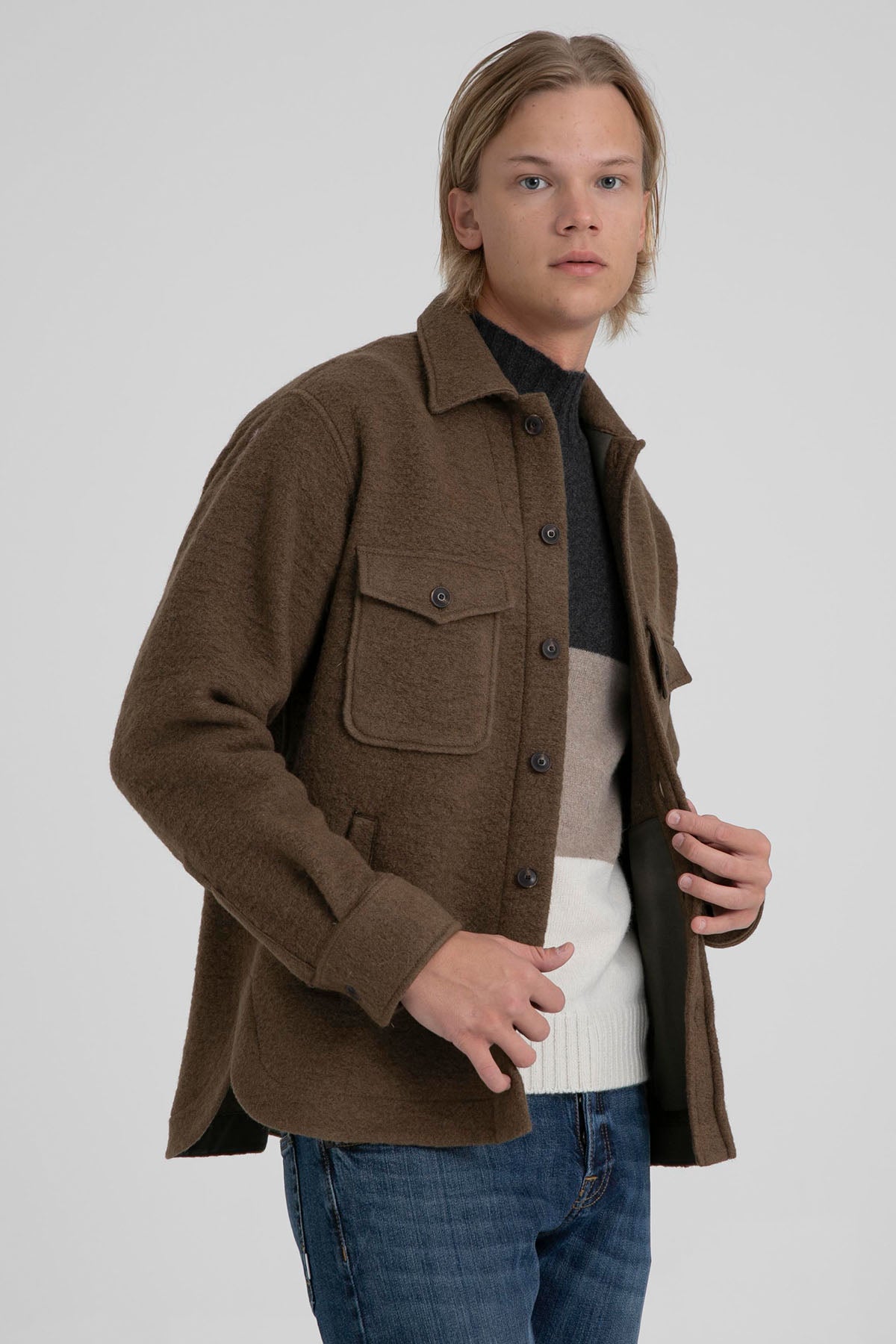 Tintoria Mattei Cepli Yün Ceket-Libas Trendy Fashion Store