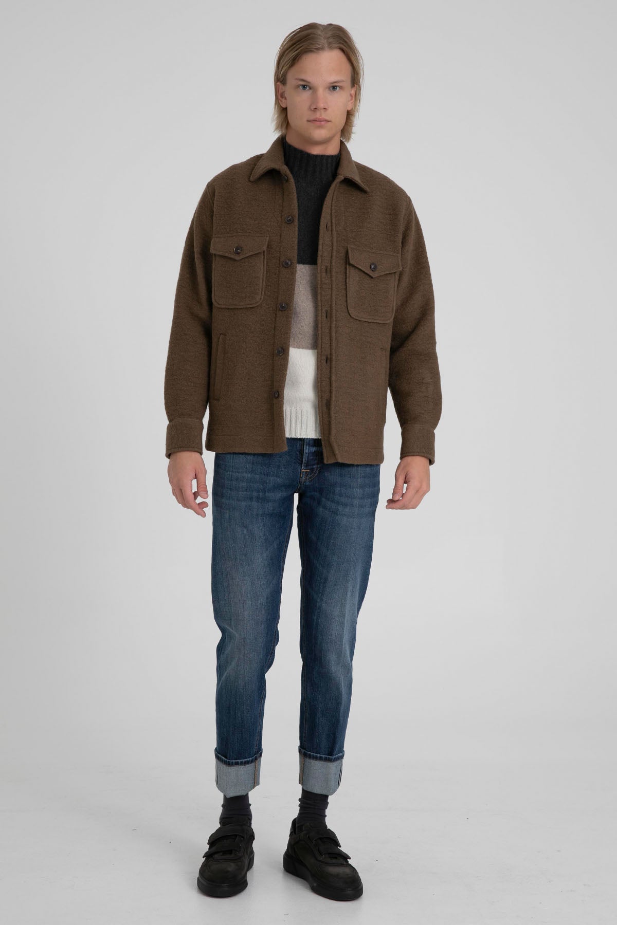 Tintoria Mattei Cepli Yün Ceket-Libas Trendy Fashion Store