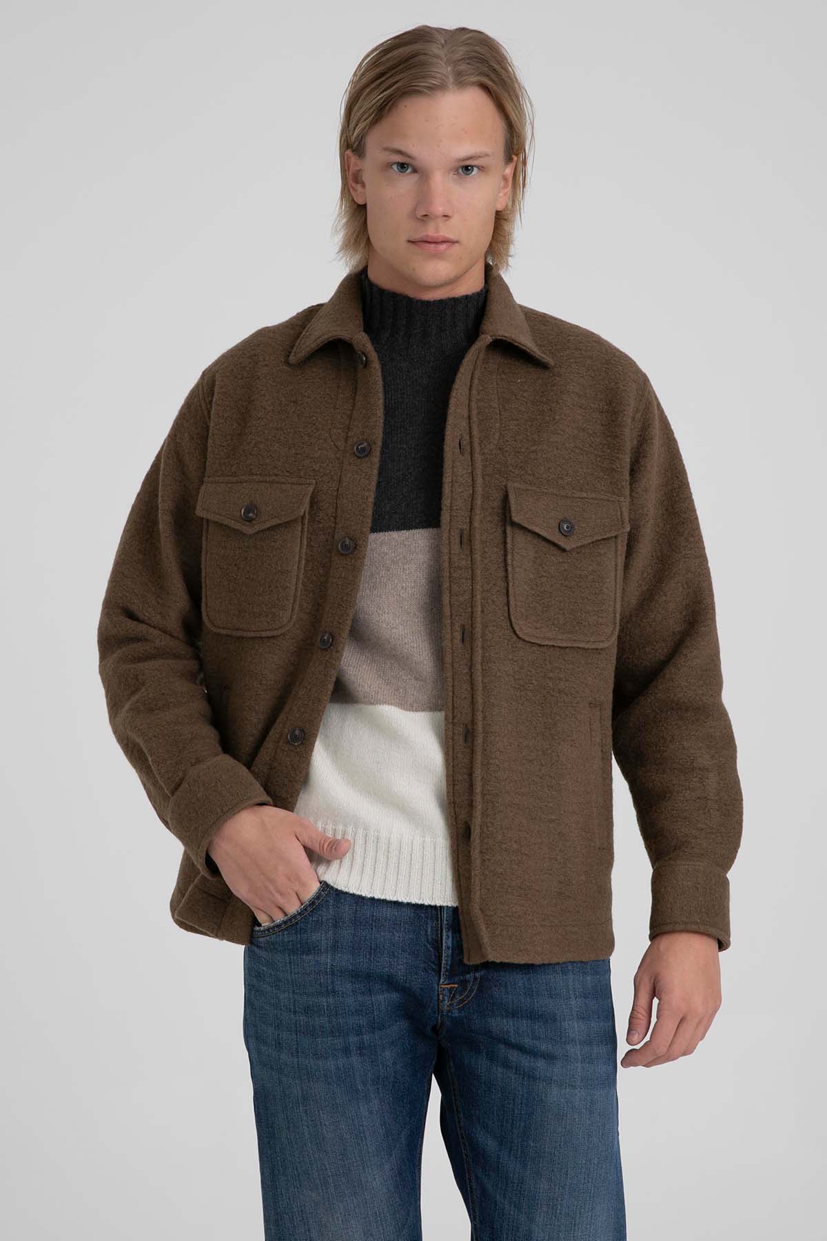 Tintoria Mattei Cepli Yün Ceket-Libas Trendy Fashion Store