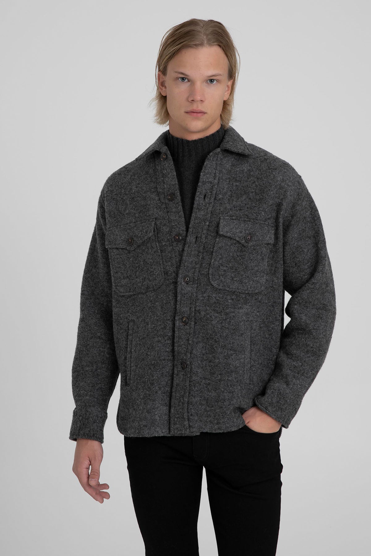 Tintoria Mattei Cepli Yün Ceket-Libas Trendy Fashion Store