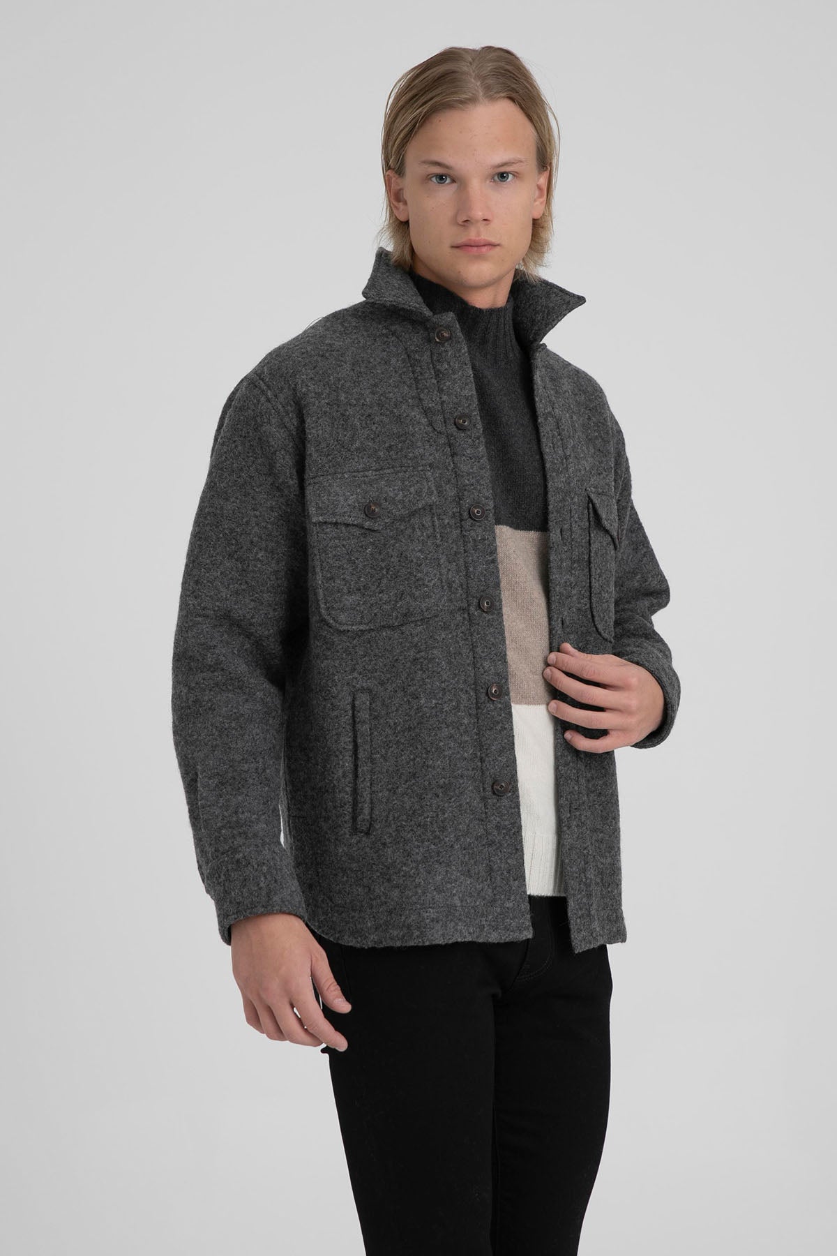 Tintoria Mattei Cepli Yün Ceket-Libas Trendy Fashion Store