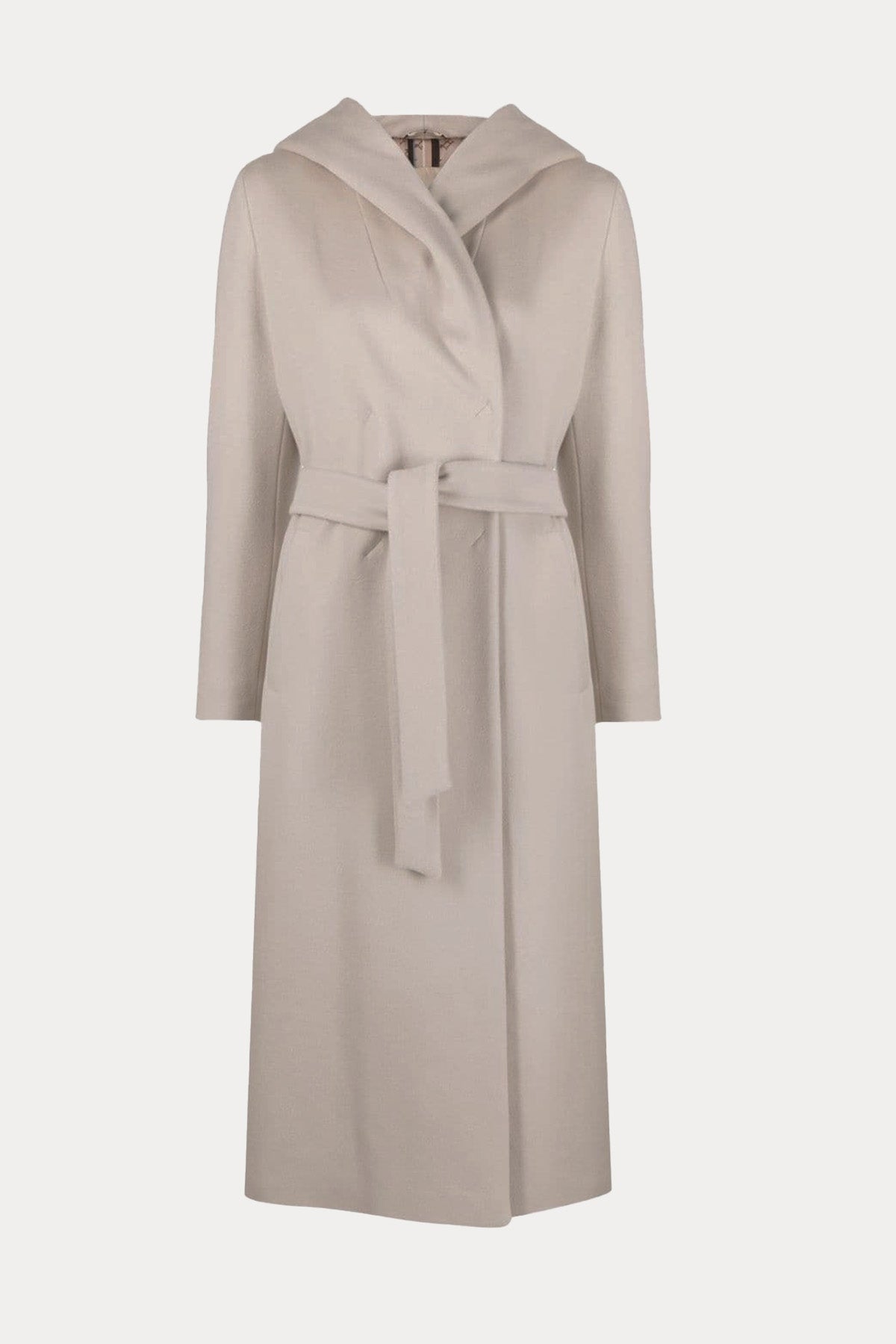 Herno Kuşaklı Kapüşonlu Yün Kaban-Libas Trendy Fashion Store