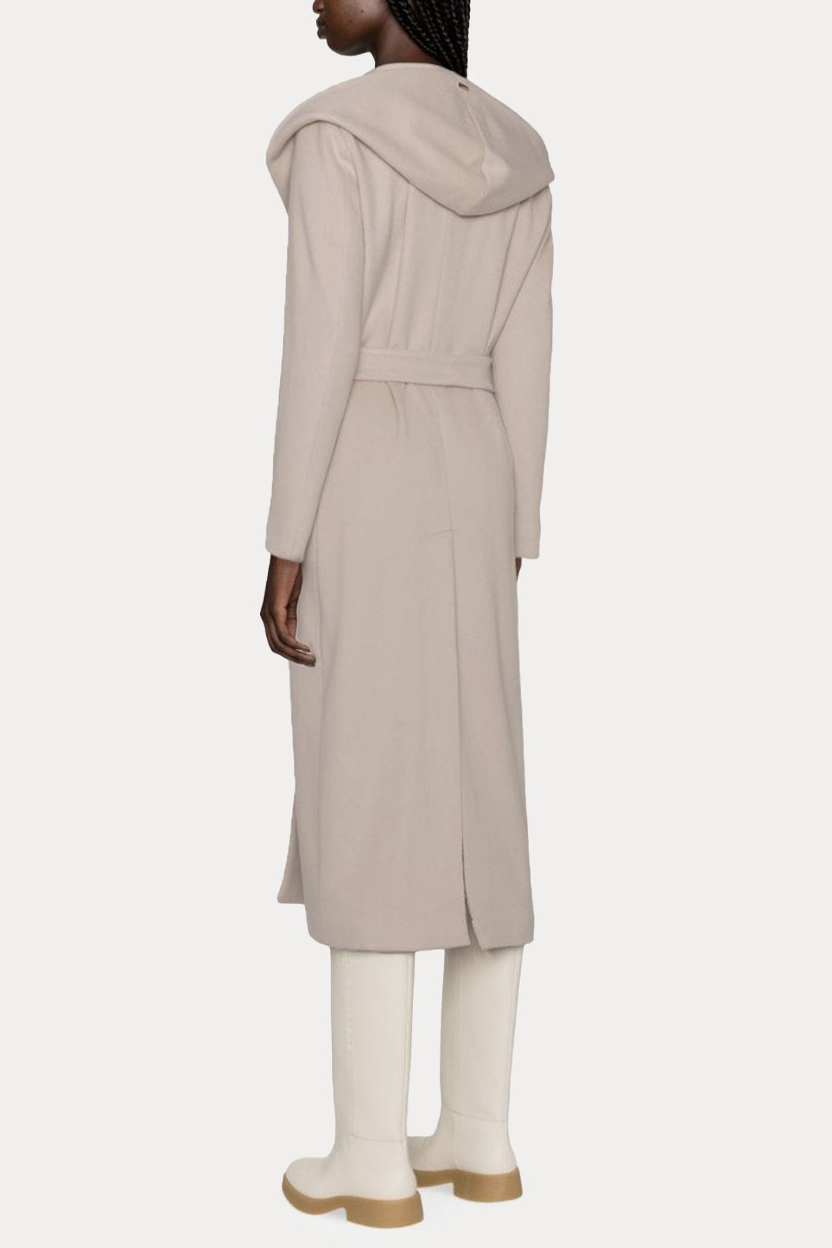 Herno Kuşaklı Kapüşonlu Yün Kaban-Libas Trendy Fashion Store