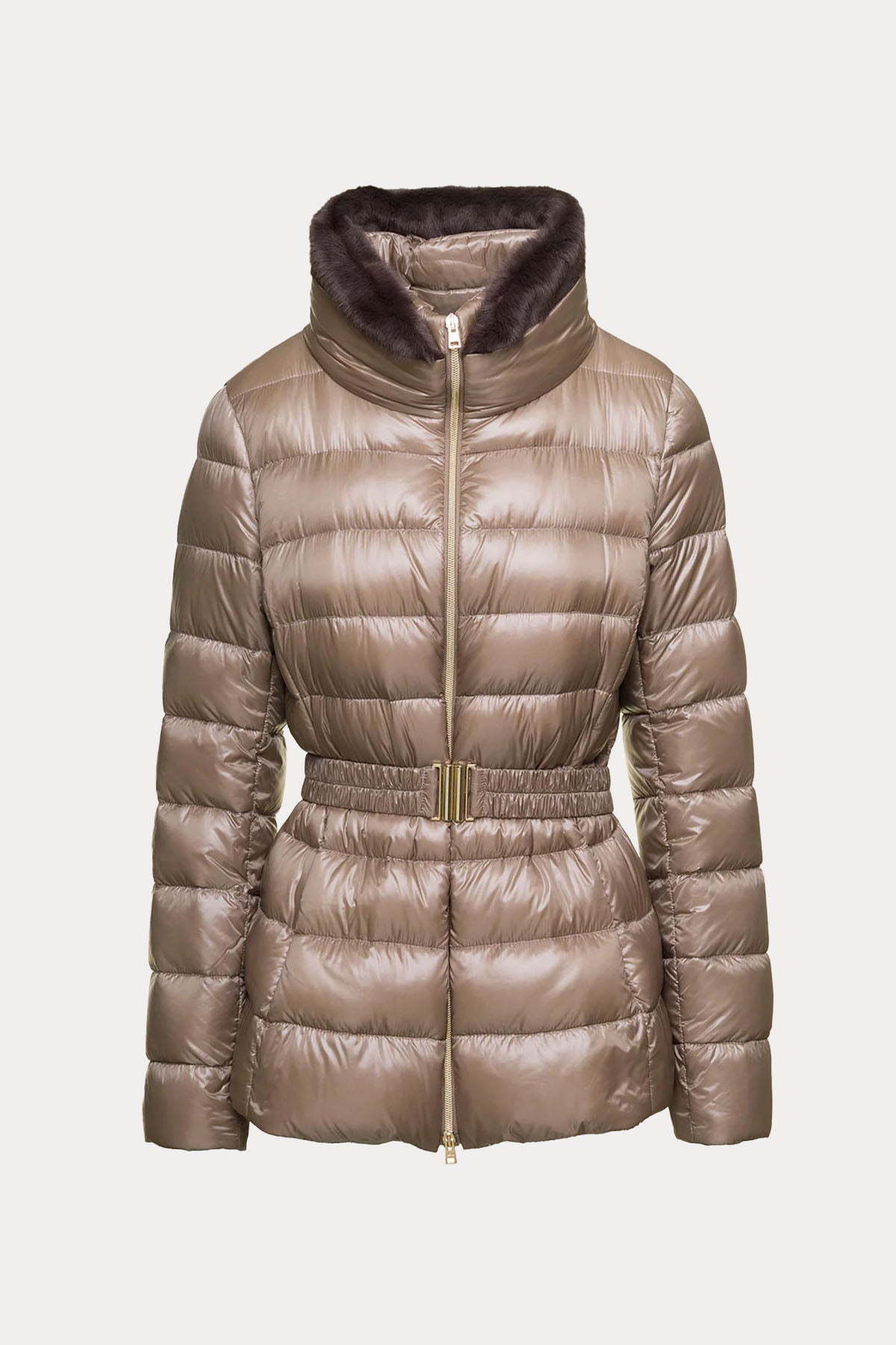 Herno Yakası Kürklü Puffer Mont-Libas Trendy Fashion Store