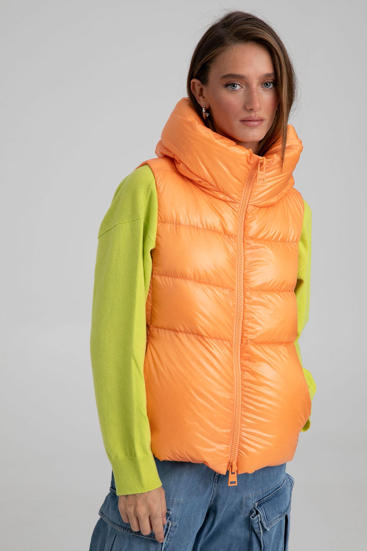 Herno Dik Yaka A Kesim Kapüşonlu Puffer Yelek-Libas Trendy Fashion Store