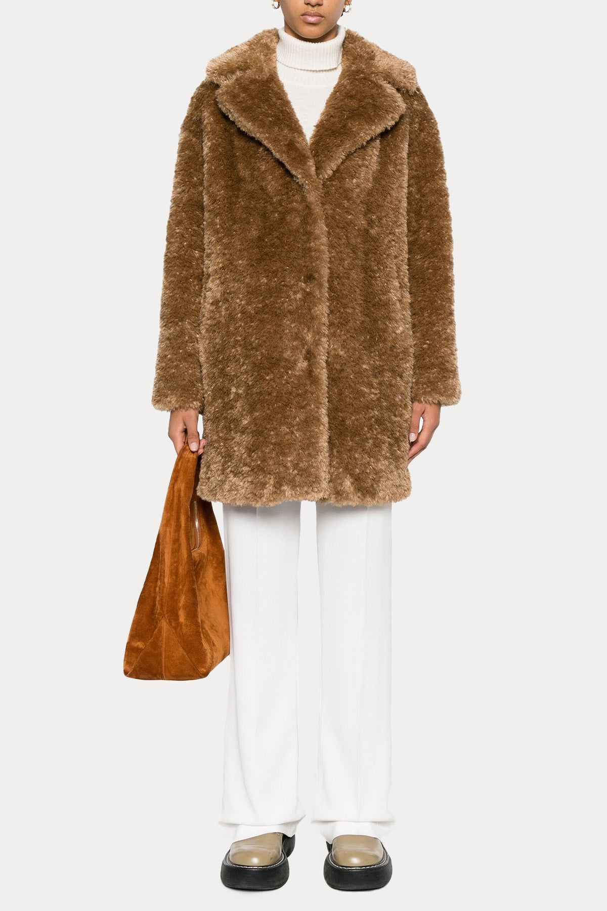 Herno Geniş Yakalı Peluş Manto-Libas Trendy Fashion Store