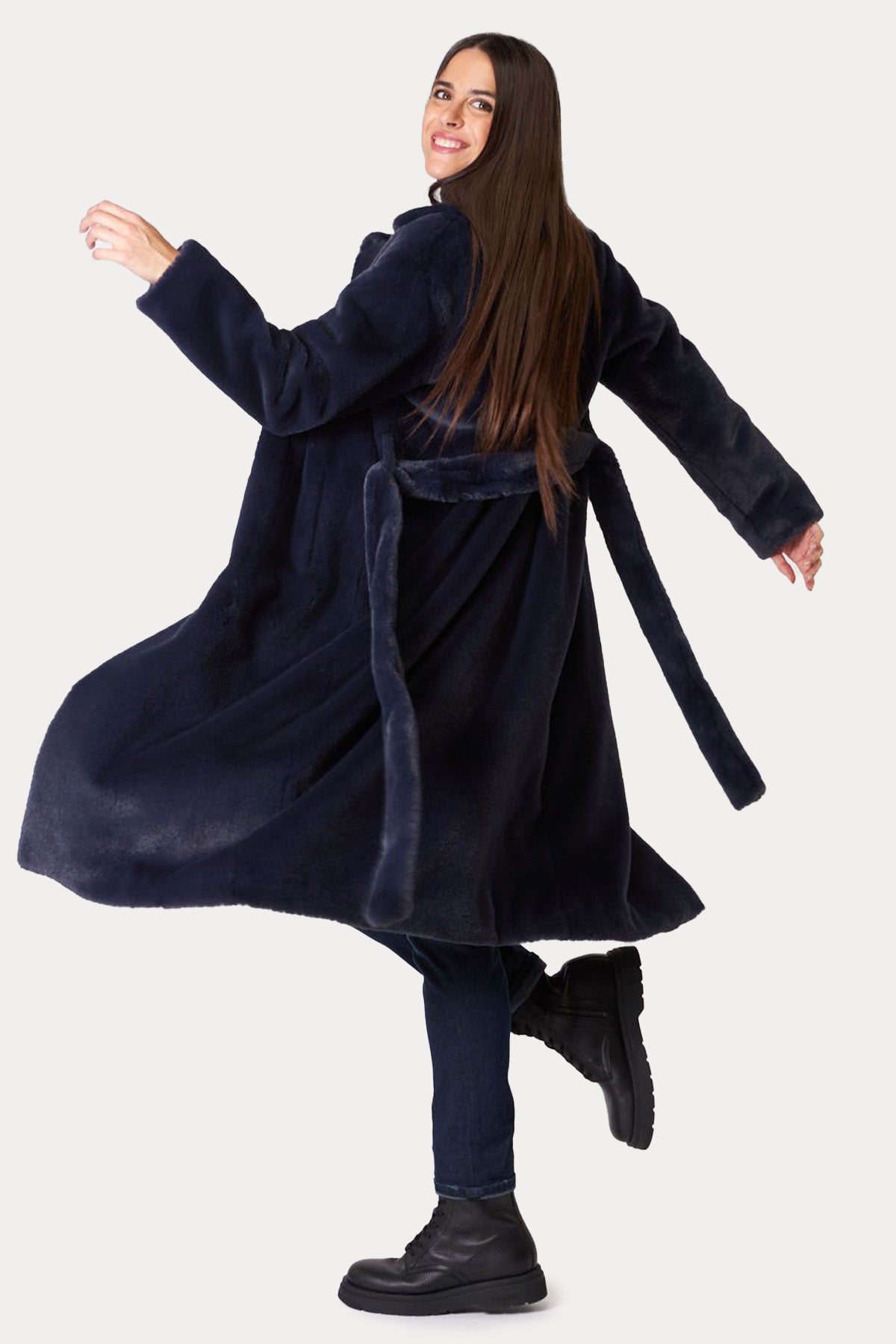 Herno Belden Kuşaklı Peluş Manto-Libas Trendy Fashion Store