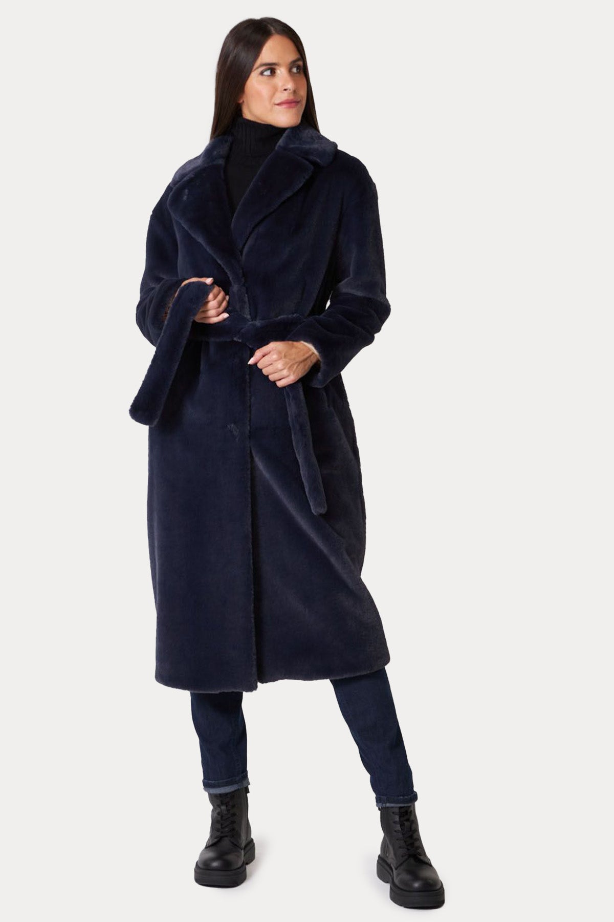 Herno Belden Kuşaklı Peluş Manto-Libas Trendy Fashion Store