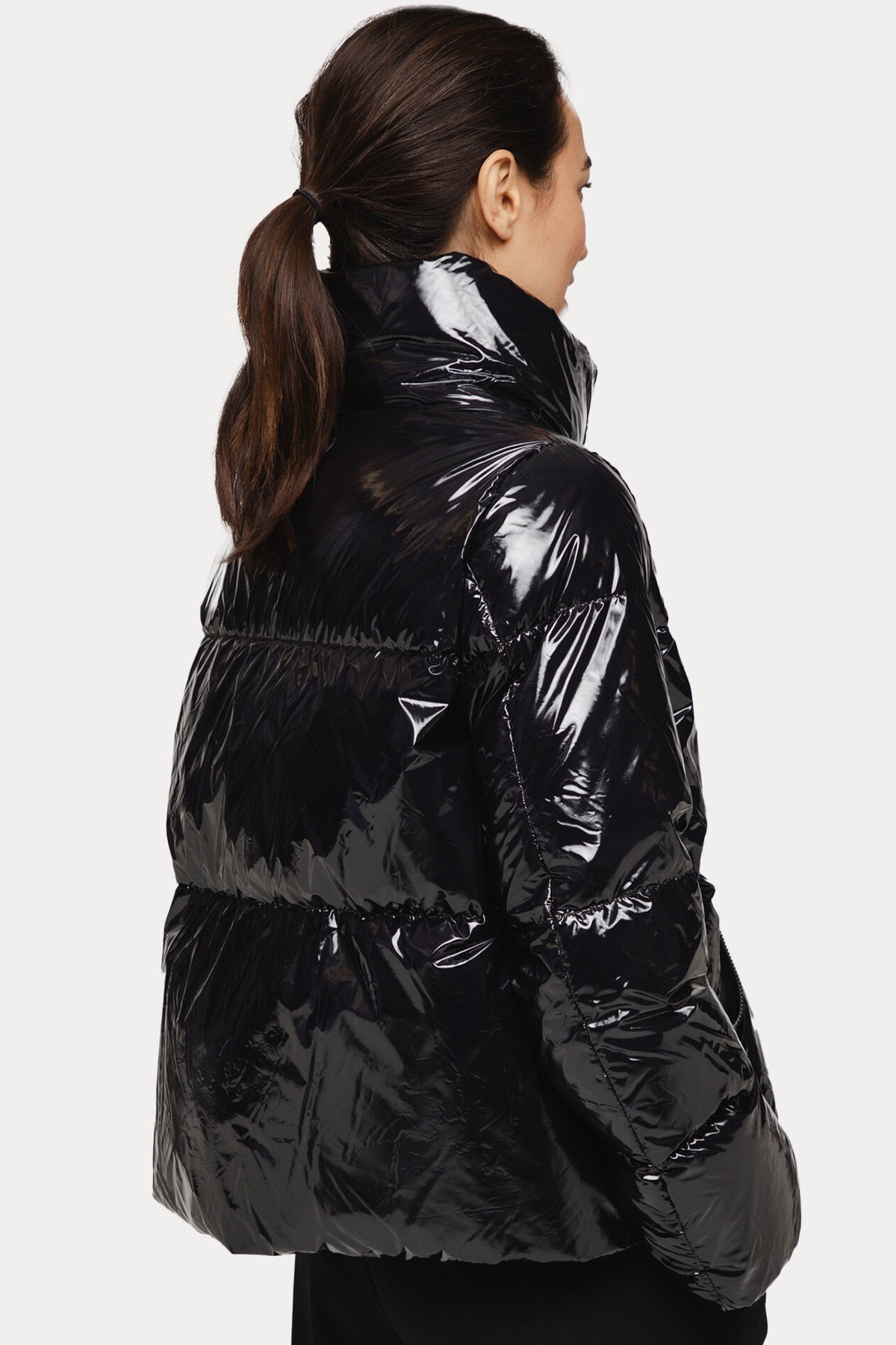 Herno Dik Yaka Parlak Puffer Mont-Libas Trendy Fashion Store