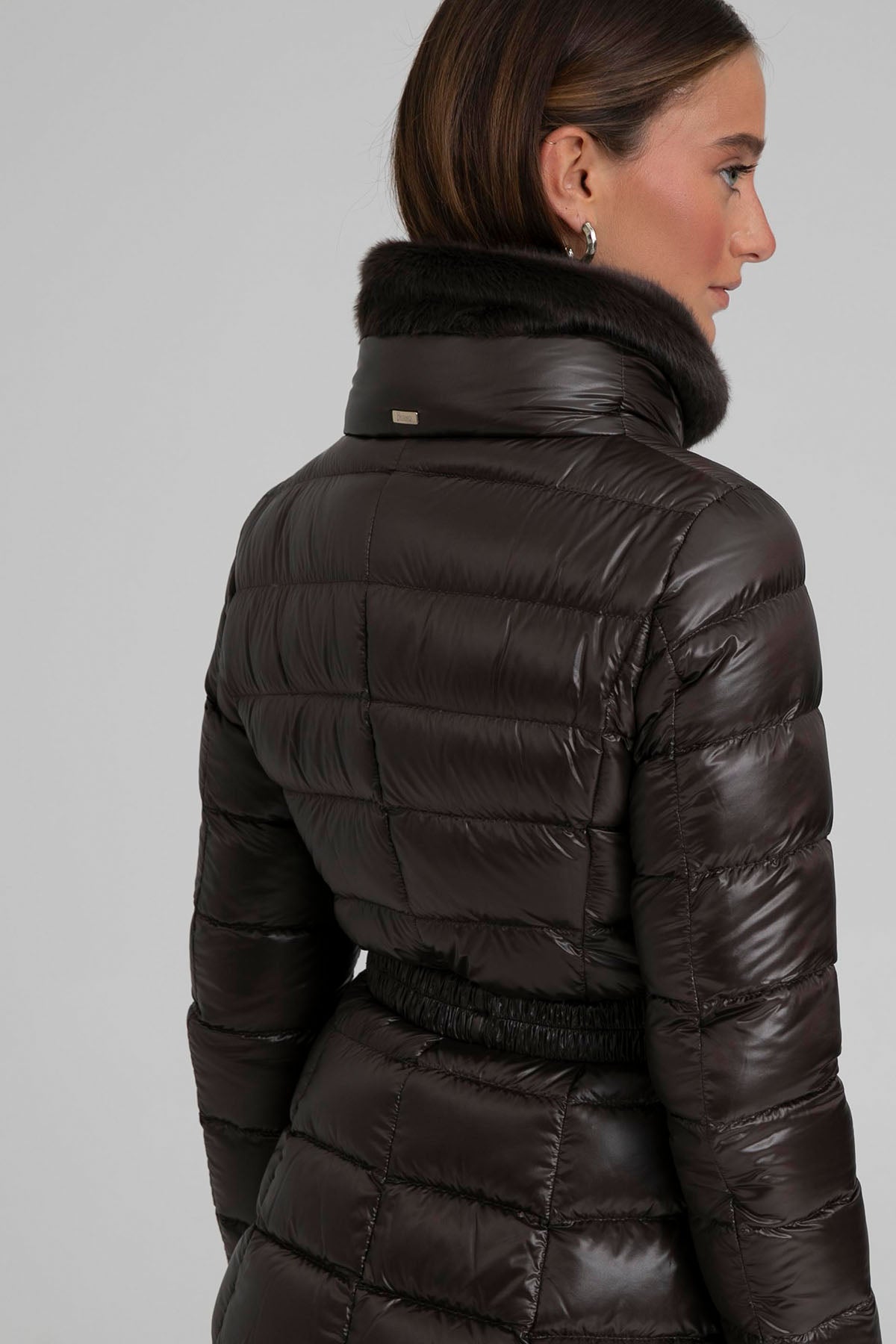 Herno Yakası Kürklü Puffer Mont-Libas Trendy Fashion Store