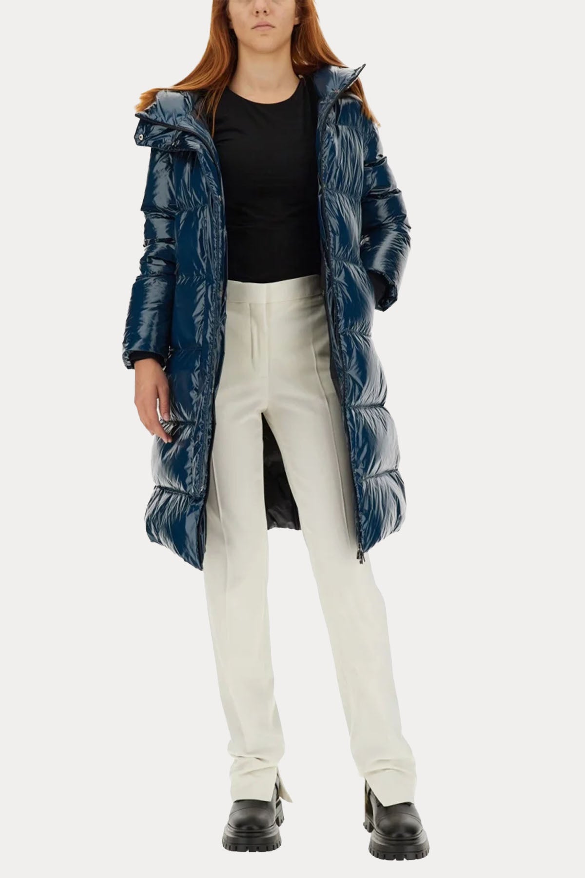 Herno Laminar Kapüşonlu Uzun Puffer Mont-Libas Trendy Fashion Store