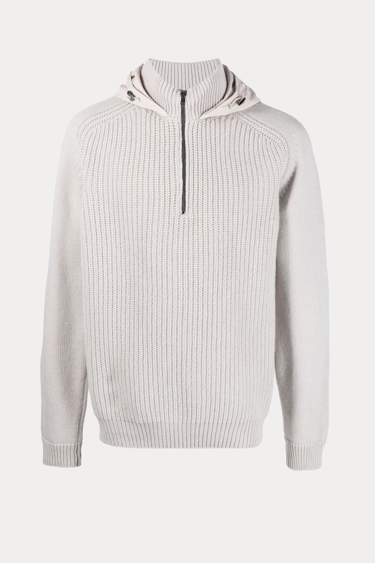 Herno Resort Kapüşonlu Dik Yaka Örgü Yün Triko-Libas Trendy Fashion Store