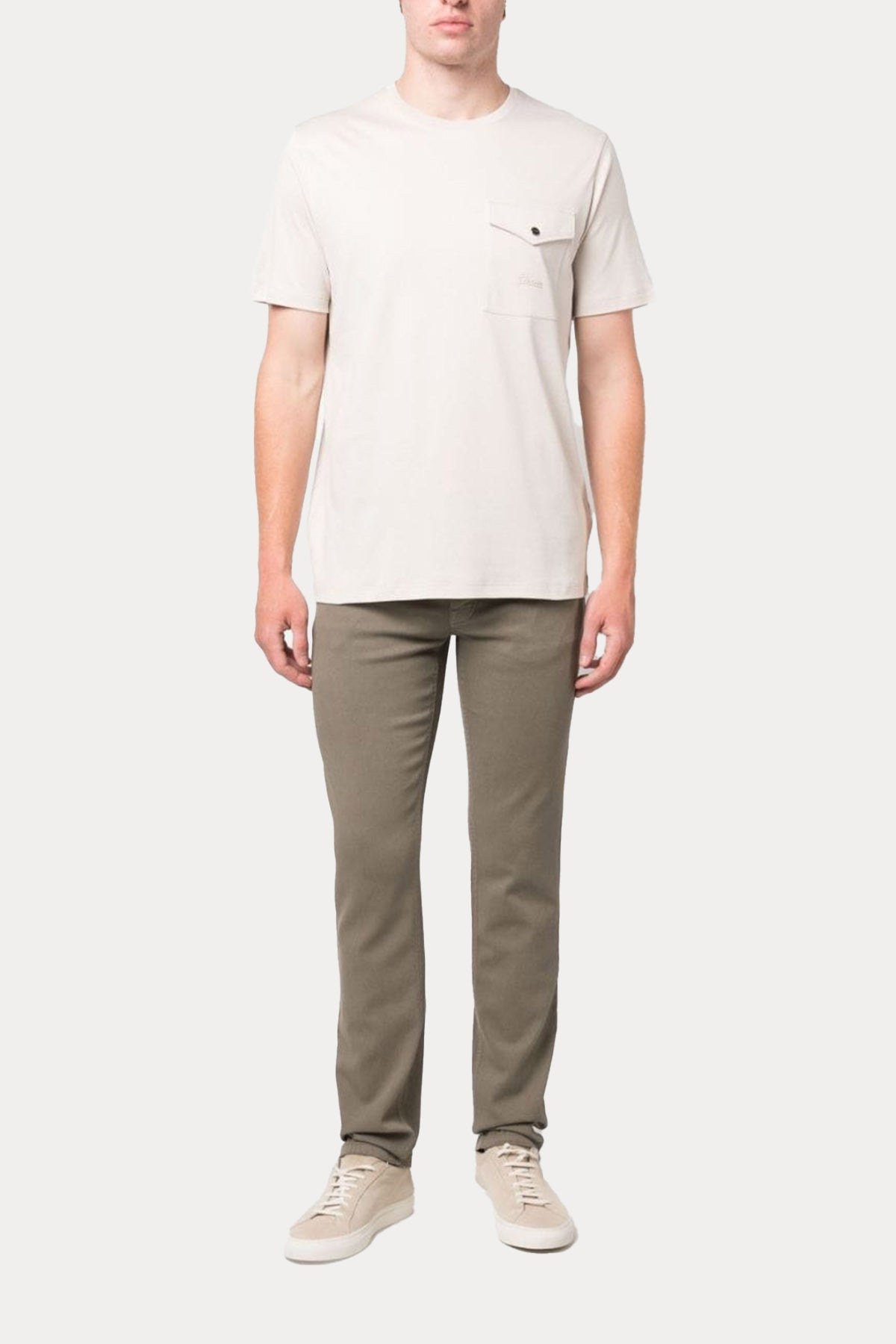 Herno Resort Yuvarlak Yaka Cep Detaylı Logolu T-shirt-Libas Trendy Fashion Store