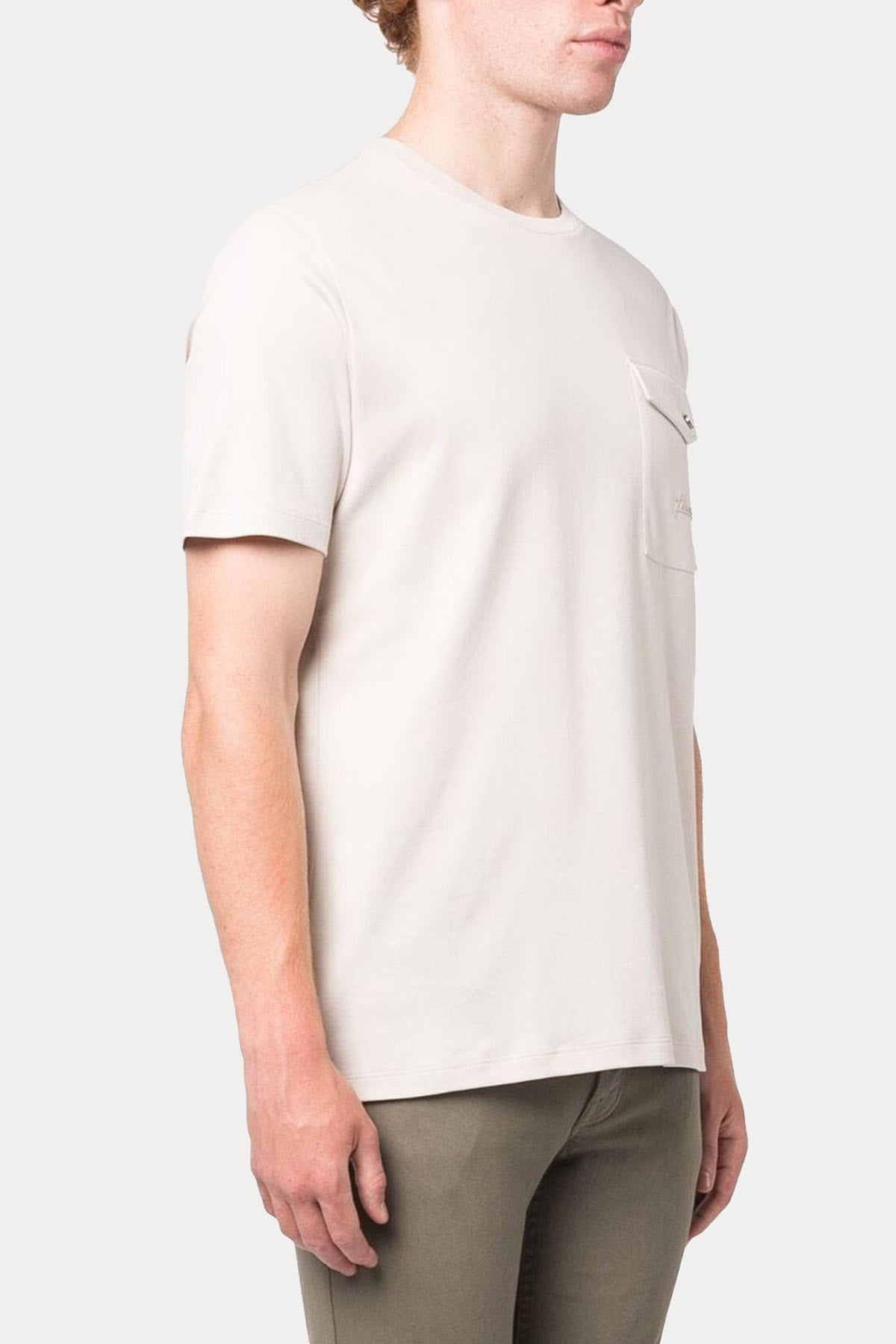 Herno Resort Yuvarlak Yaka Cep Detaylı Logolu T-shirt-Libas Trendy Fashion Store