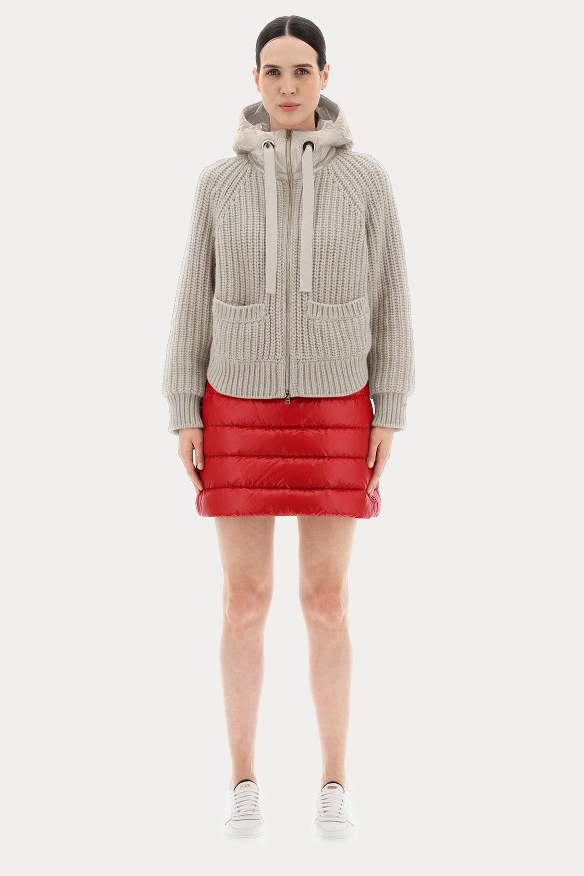 Herno Kapüşonlu Örgü Yün Ceket-Libas Trendy Fashion Store